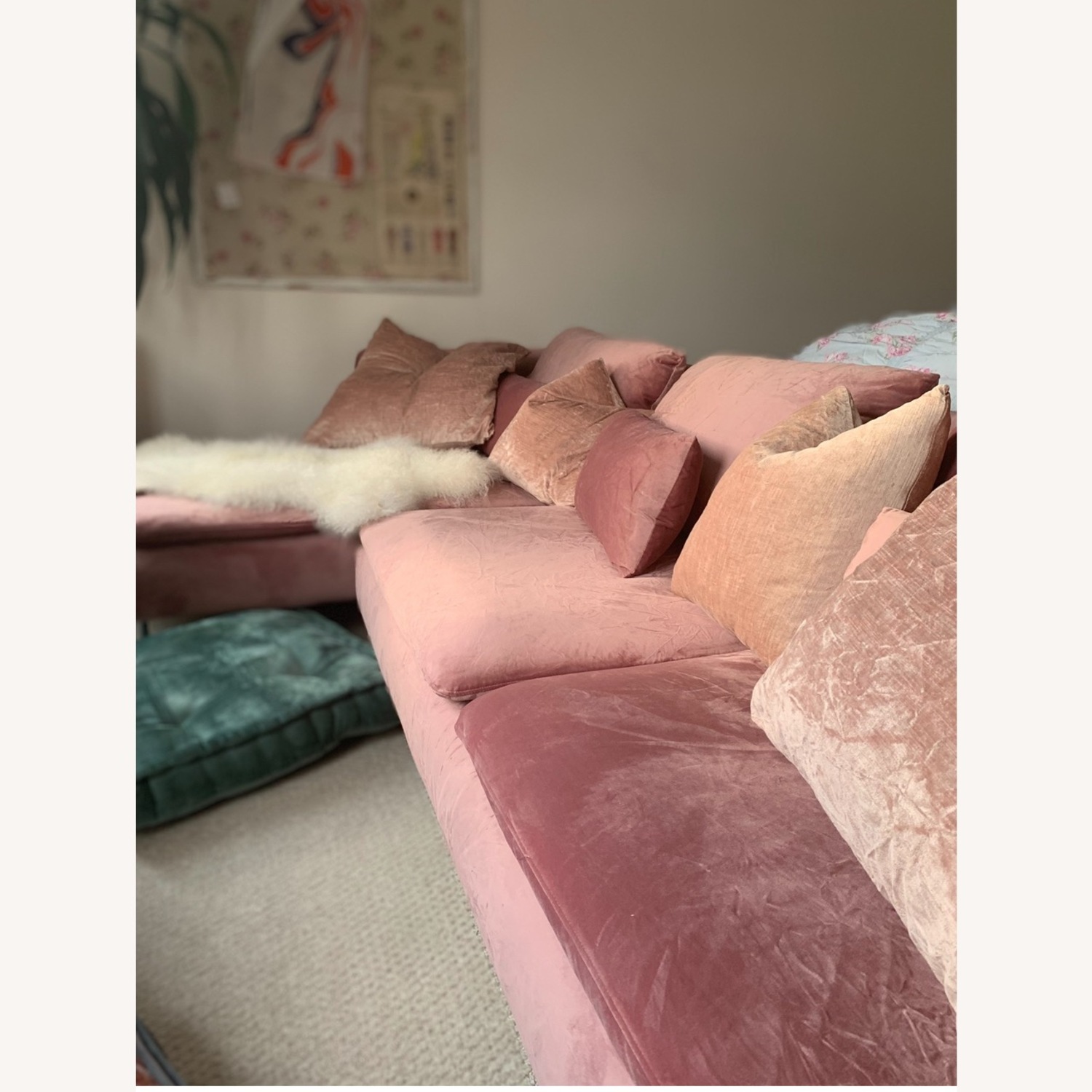  IKEA SODERHAM Sectional, Rose Velveteen - image-1
