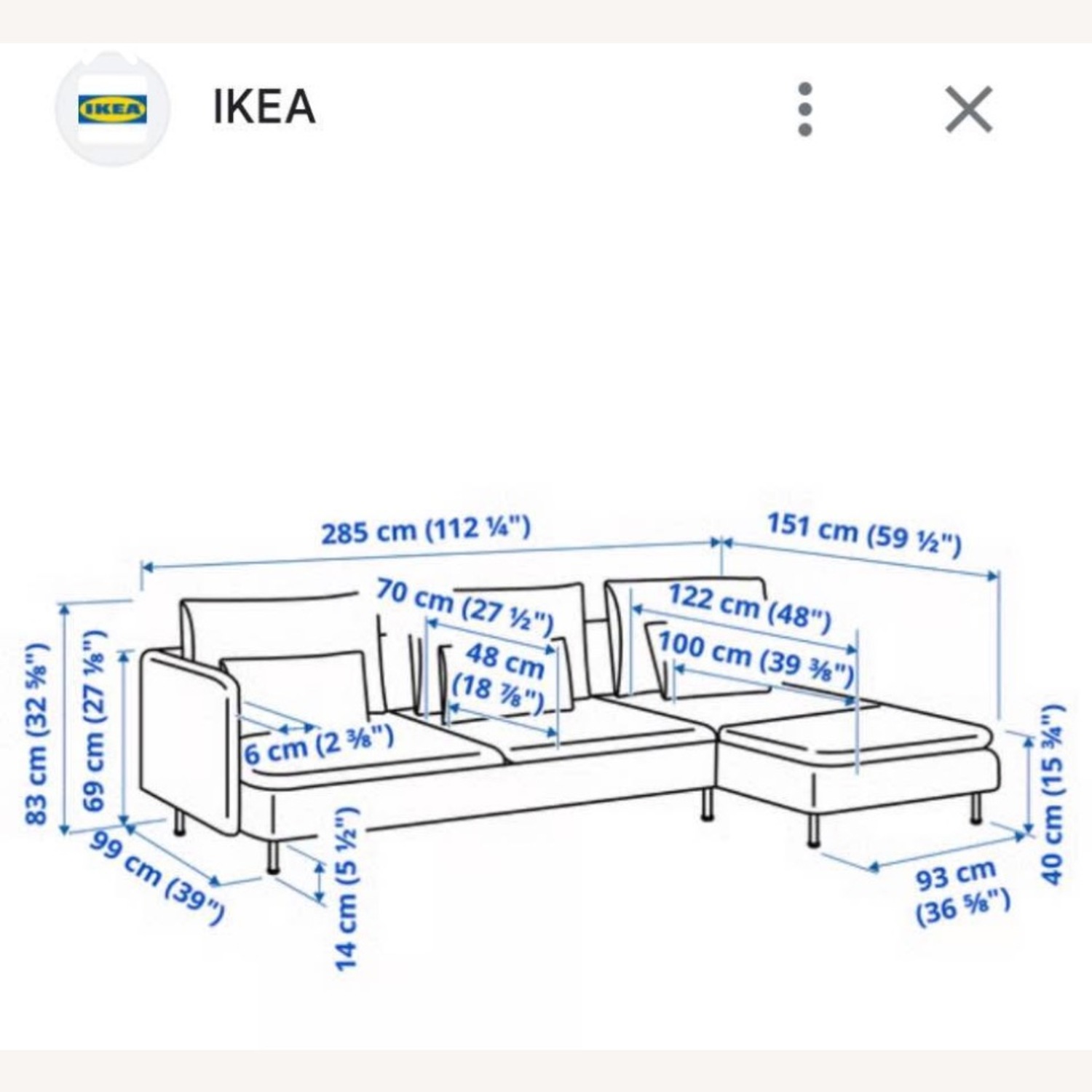 IKEA SODERHAM Sectional, Rose Velveteen - image-4