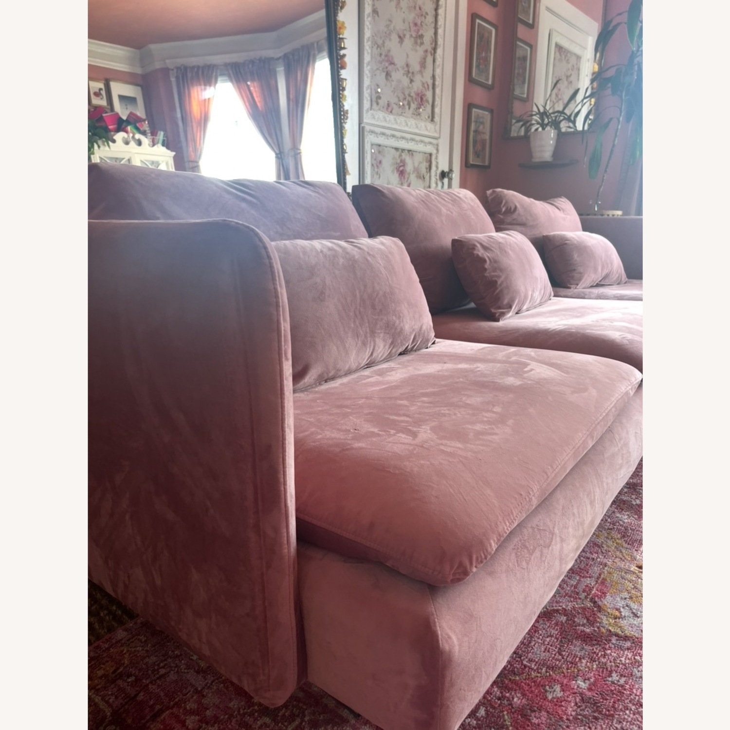  IKEA SODERHAM Sectional, Rose Velveteen - image-3