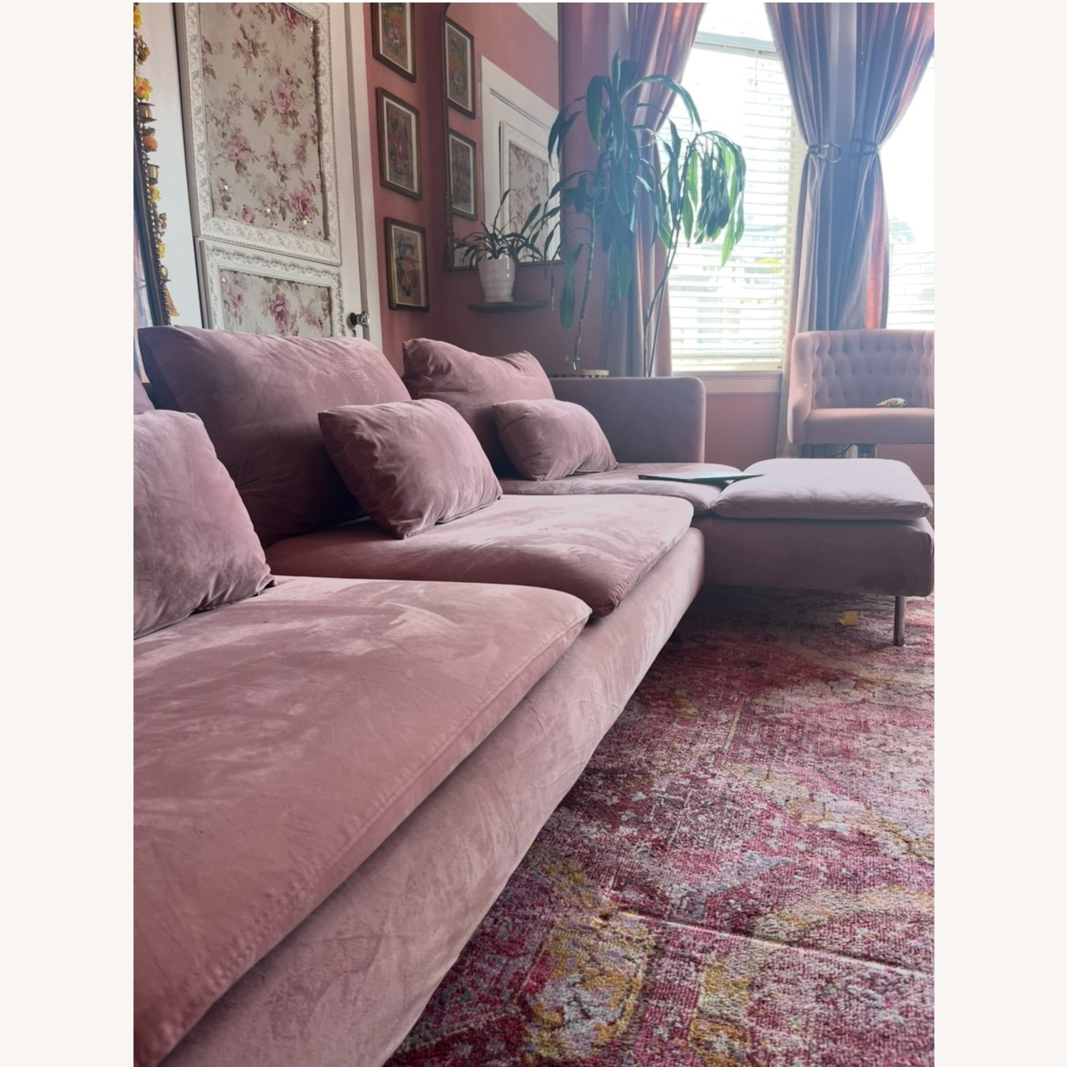  IKEA SODERHAM Sectional, Rose Velveteen - image-2
