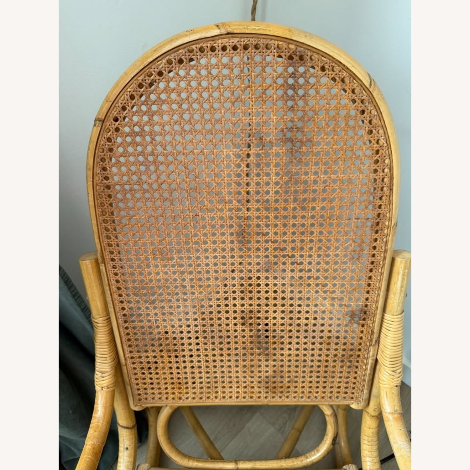 70s MCM Bamboo Bentwood Cane Rocking Chair Thonet - image-8