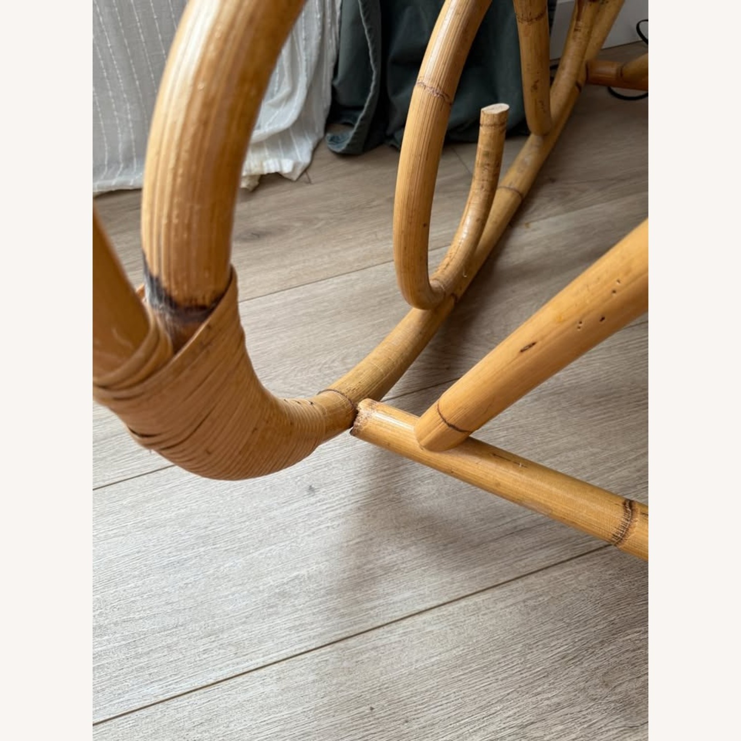 70s MCM Bamboo Bentwood Cane Rocking Chair Thonet - image-6