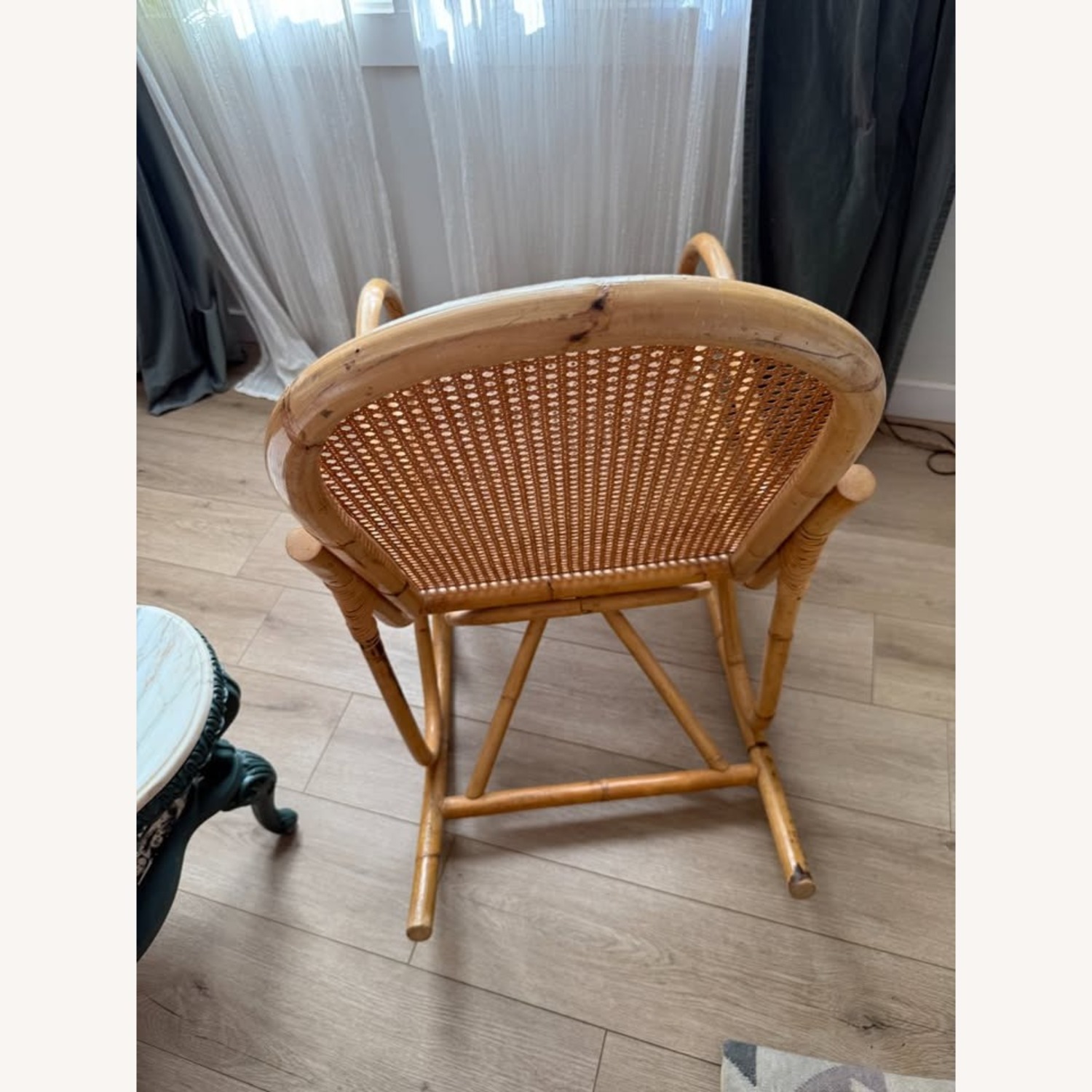 70s MCM Bamboo Bentwood Cane Rocking Chair Thonet - image-3