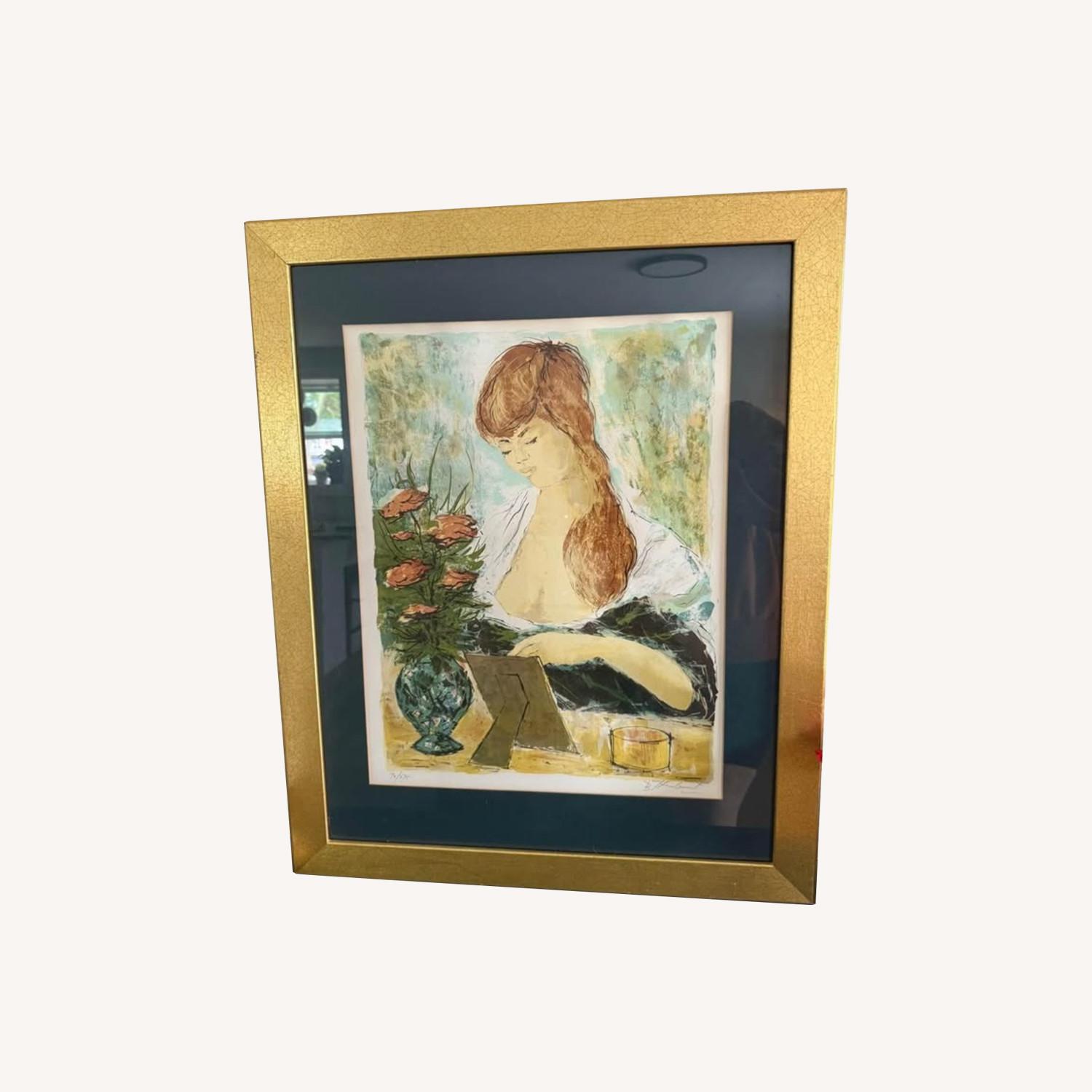MCM Bertold Taubert Woman Flowers Signed - image-0