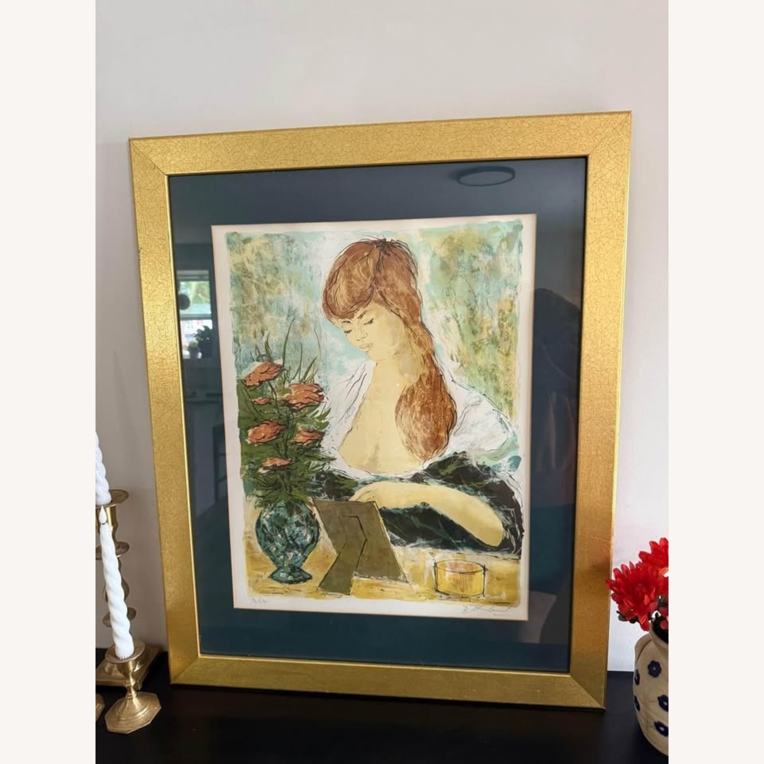 MCM Bertold Taubert Woman Flowers Signed - image-7