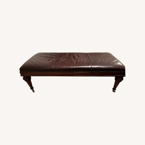Used Henredon Leather Bench With Casters  for sale on AptDeco