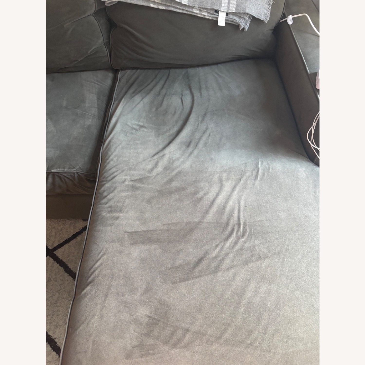 Grey/Green Comfy Couch - image-3