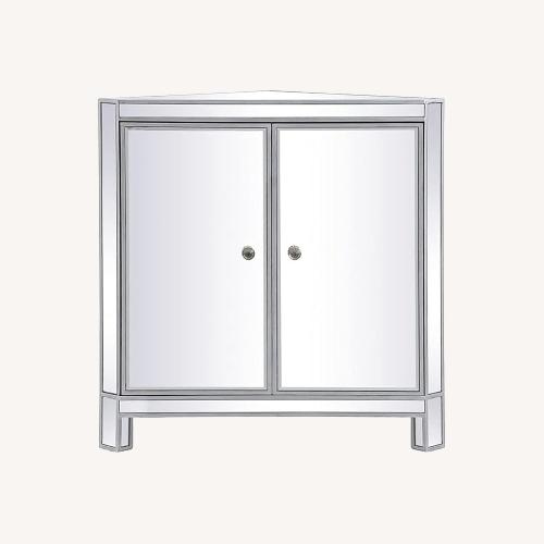 Used MCM Mrrored Glass TV Stand/Corner Cabinet  for sale on AptDeco