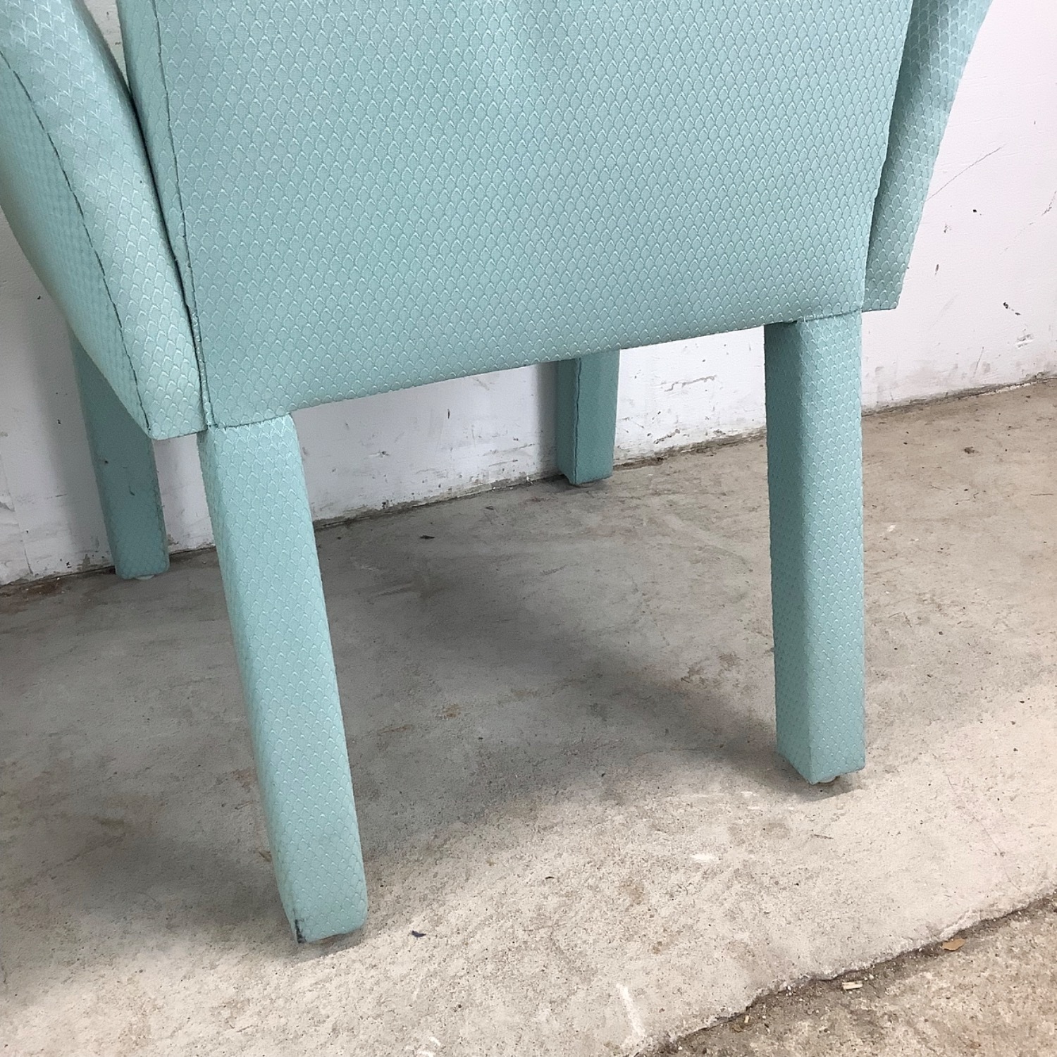 Pair of Vintage Sculptural Aqua Armchairs - image-14