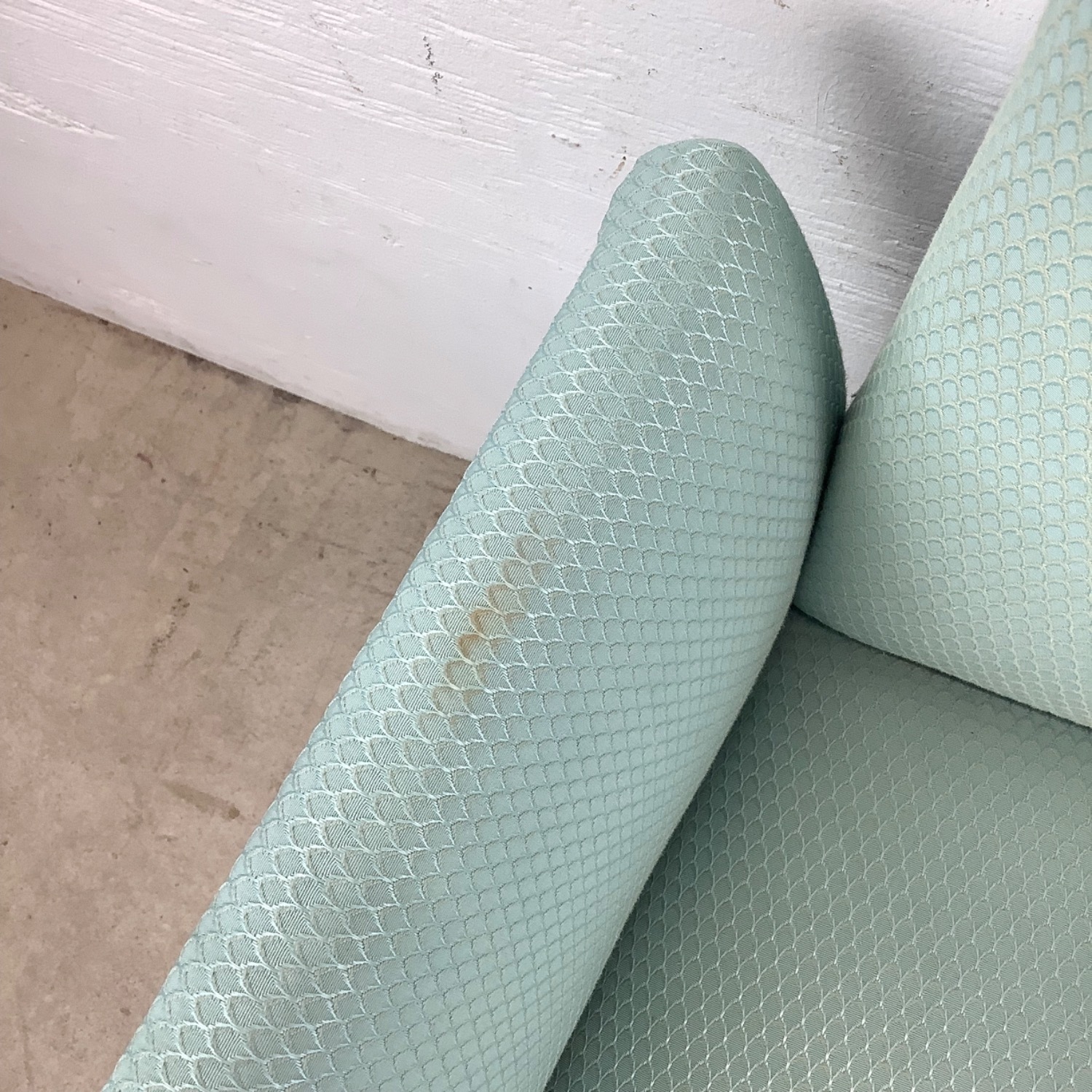 Pair of Vintage Sculptural Aqua Armchairs - image-10