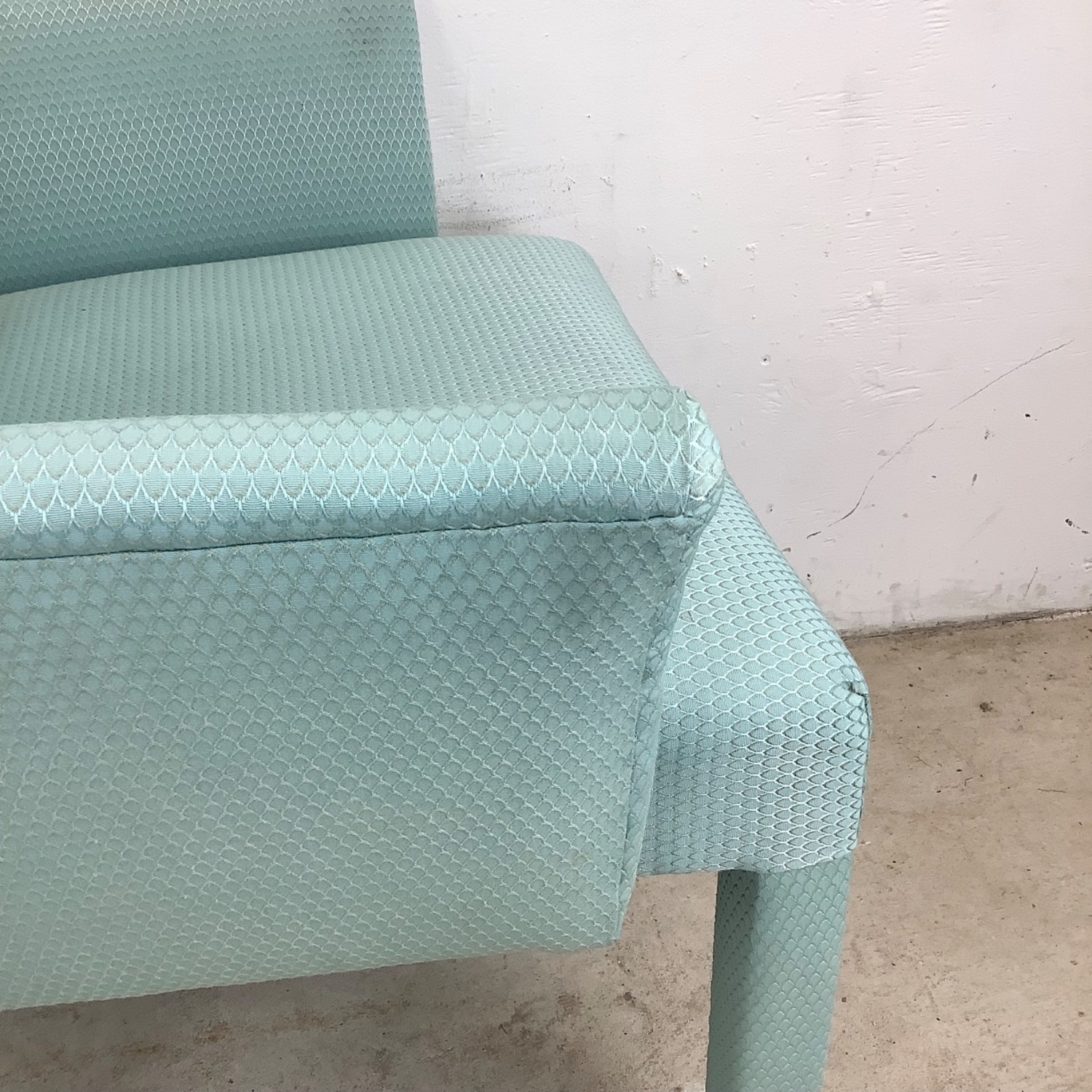 Pair of Vintage Sculptural Aqua Armchairs - image-17