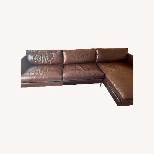 Used ABC Leather Chaise Sectional for sale on AptDeco