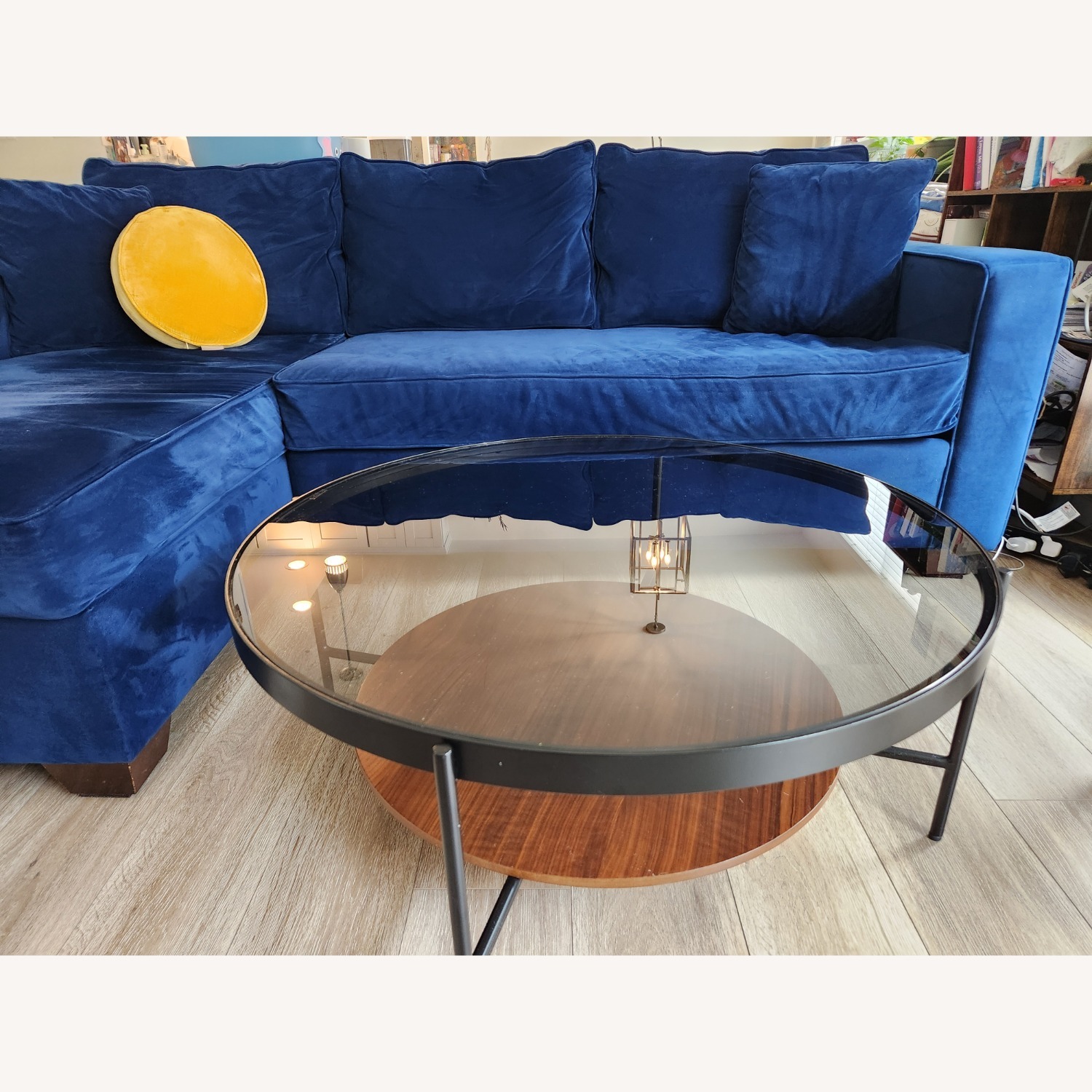 Article Vitri 36.5" Glass Coffee Table - Walnut - image-3