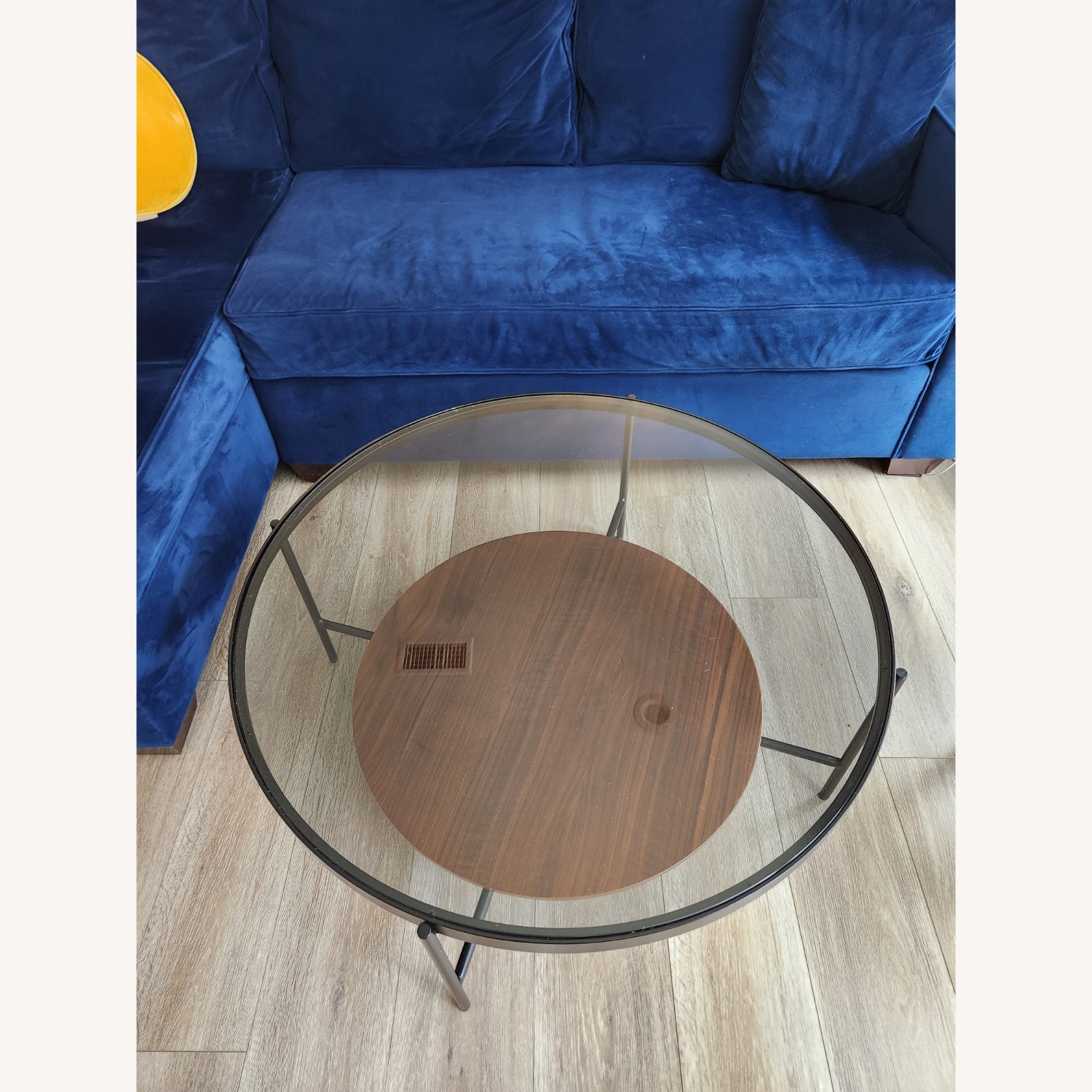 Article Vitri 36.5" Glass Coffee Table - Walnut - image-2