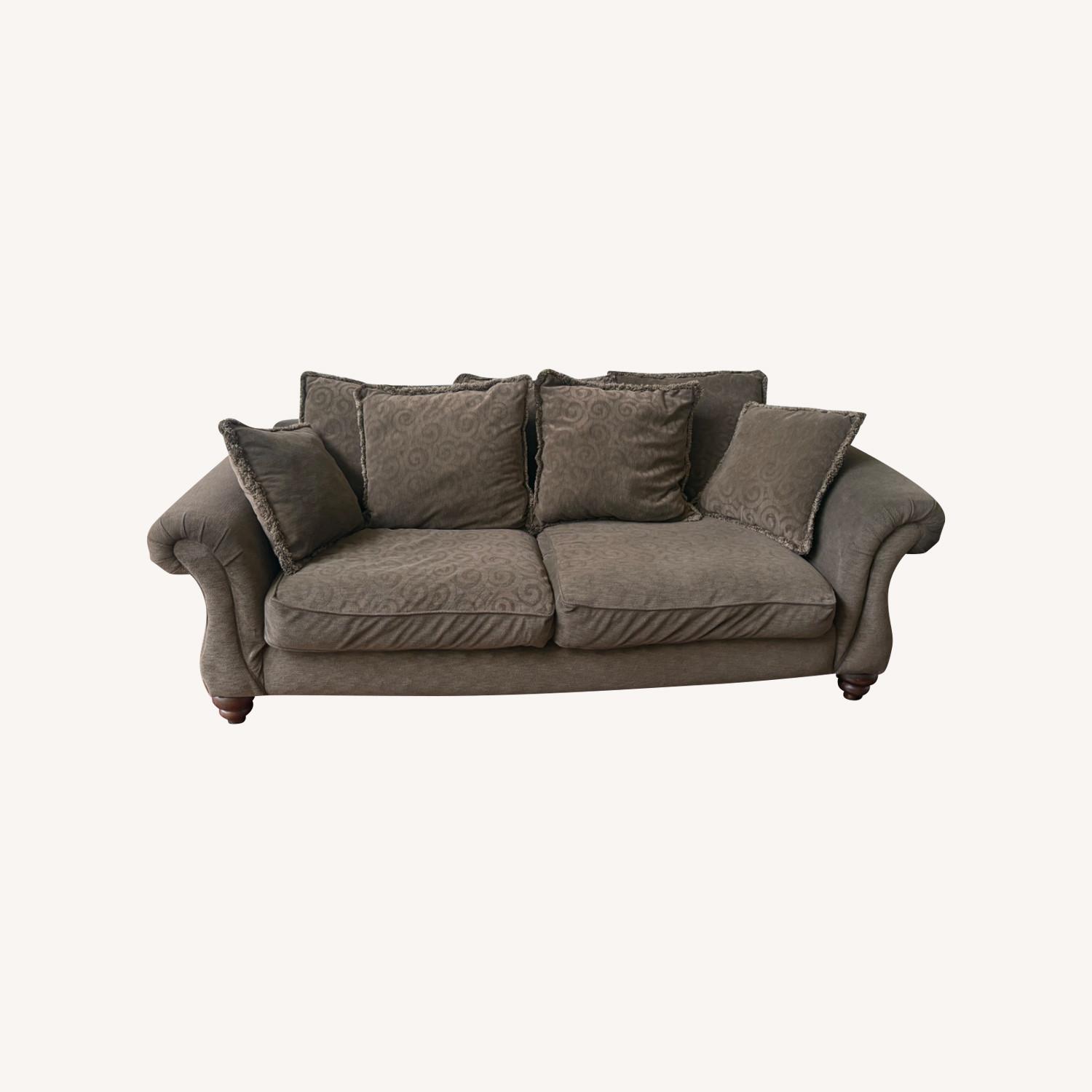 Custom Olive Green Sofa - image-0