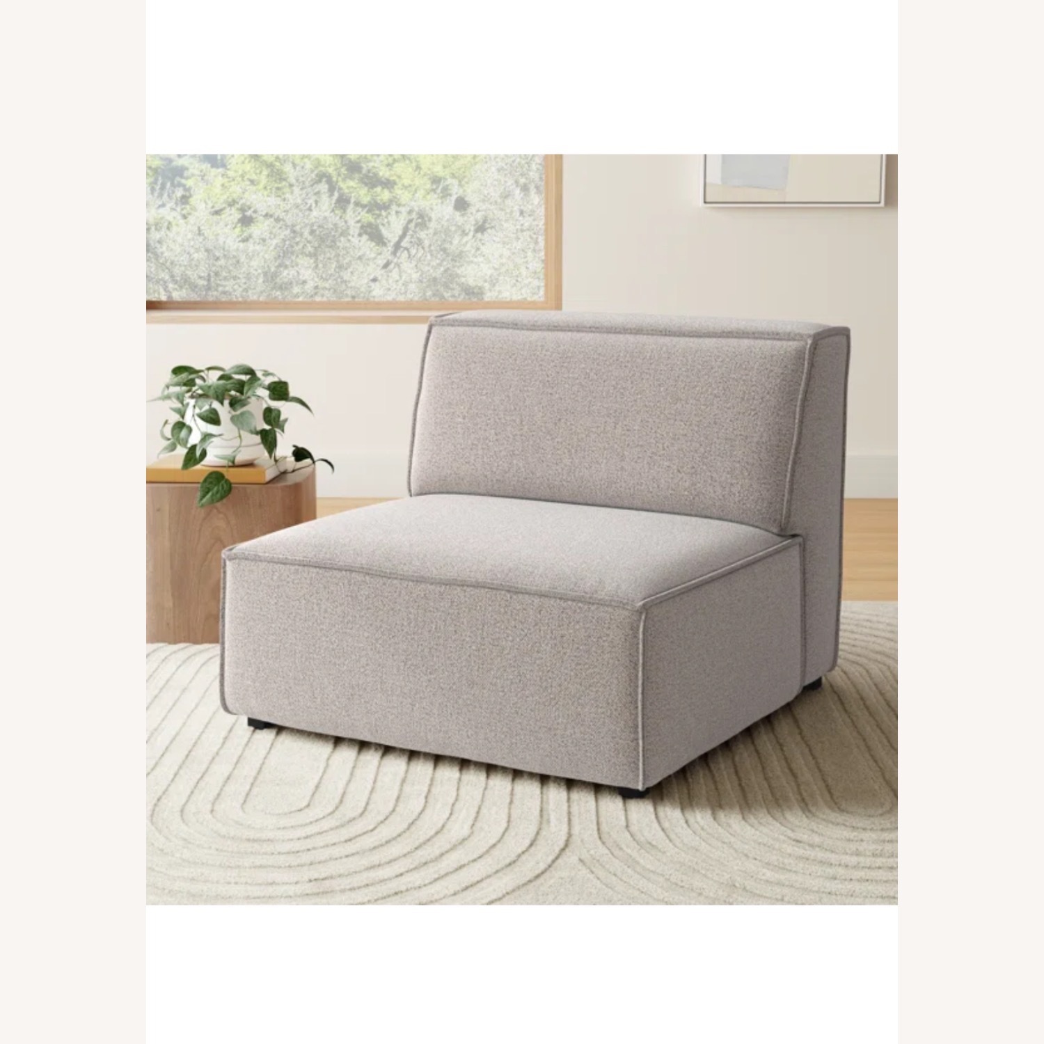 AllModern Shonnard Slipper Chair in Taupe Boucle - image-5