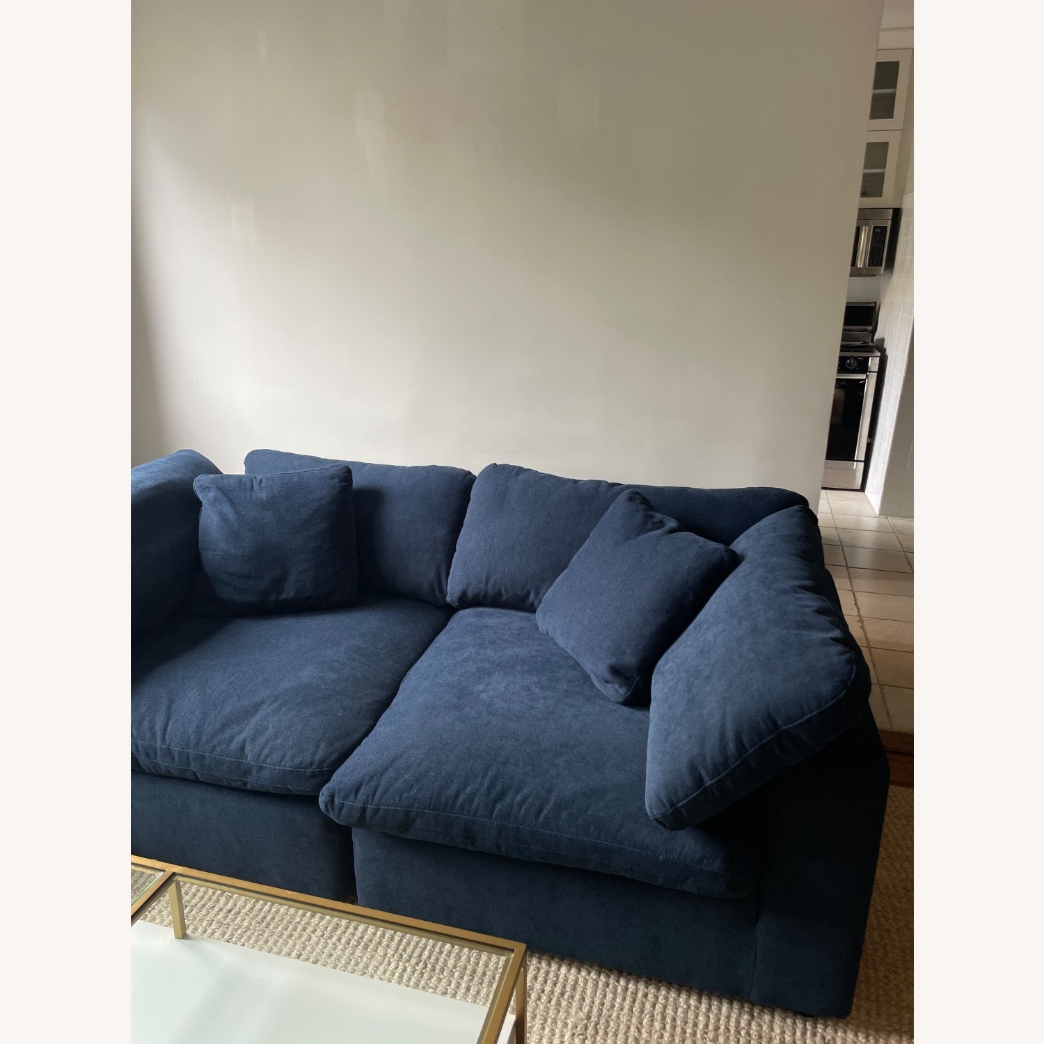 Living Spaces Zone Blue Fabric 2 Piece Modular Loveseat - image-7