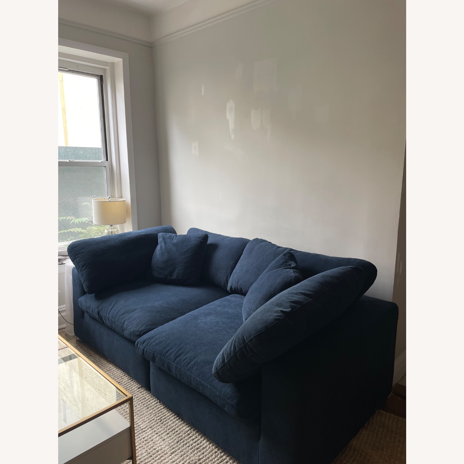 Living Spaces Zone Blue Fabric 2 Piece Modular Loveseat - image-2