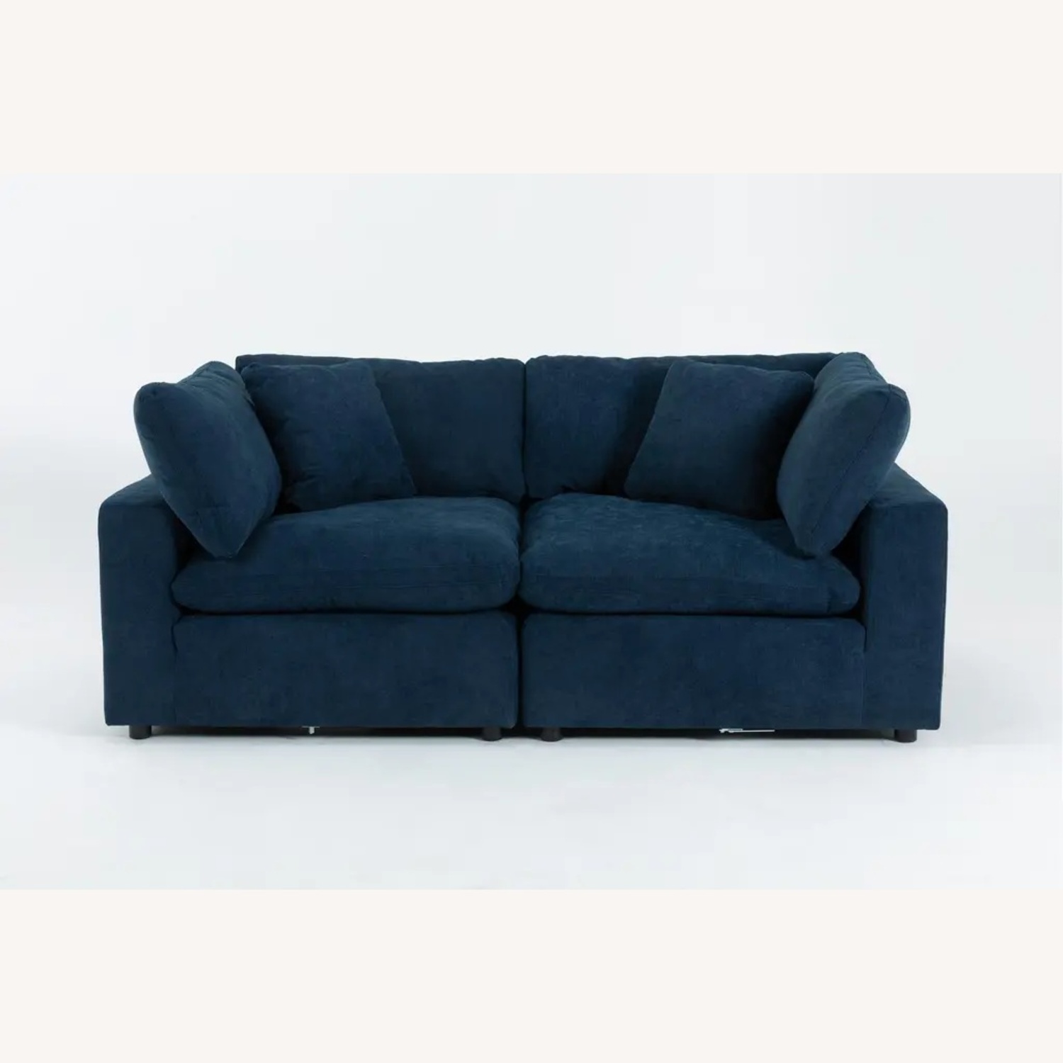 Living Spaces Zone Blue Fabric 2 Piece Modular Loveseat - image-8