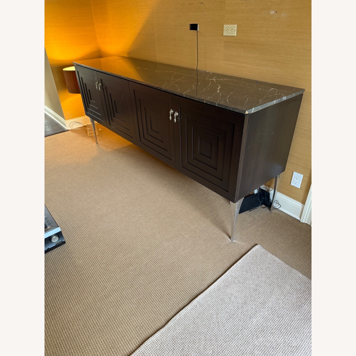 Custom Black Sideboard with Marble Top - image-2