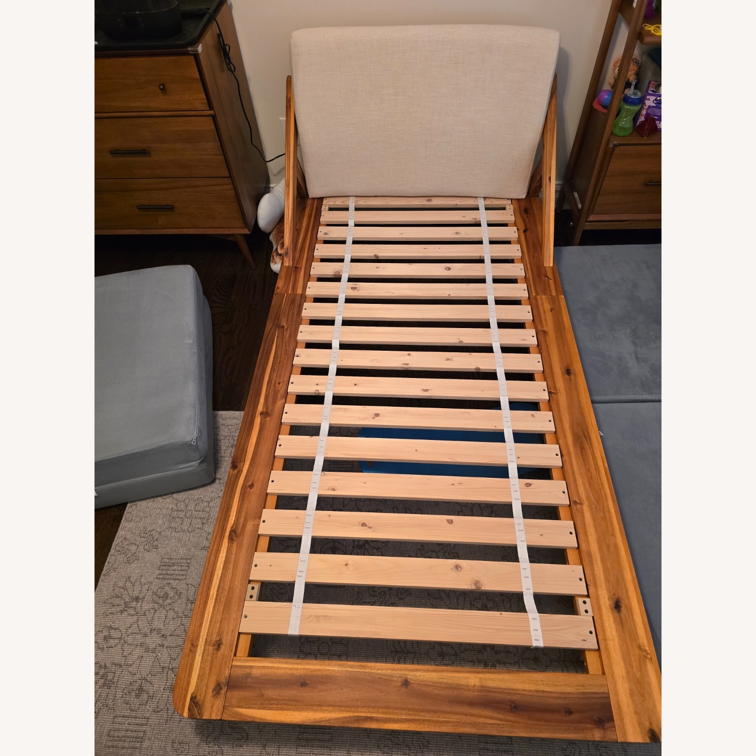 CB2 Drommen Acacia Wood Twin Bed - image-1