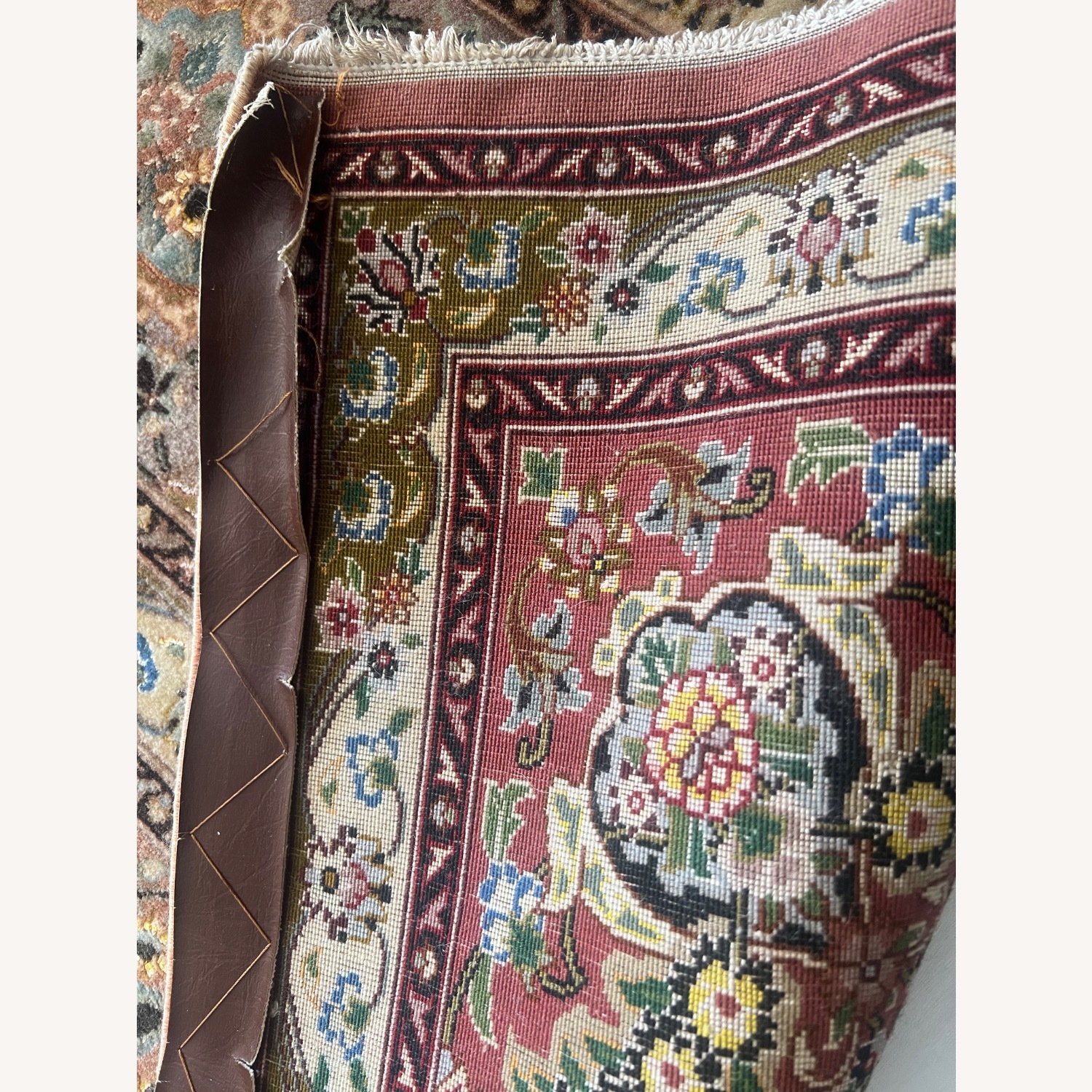 Wool Silk Vintage Rug - image-3