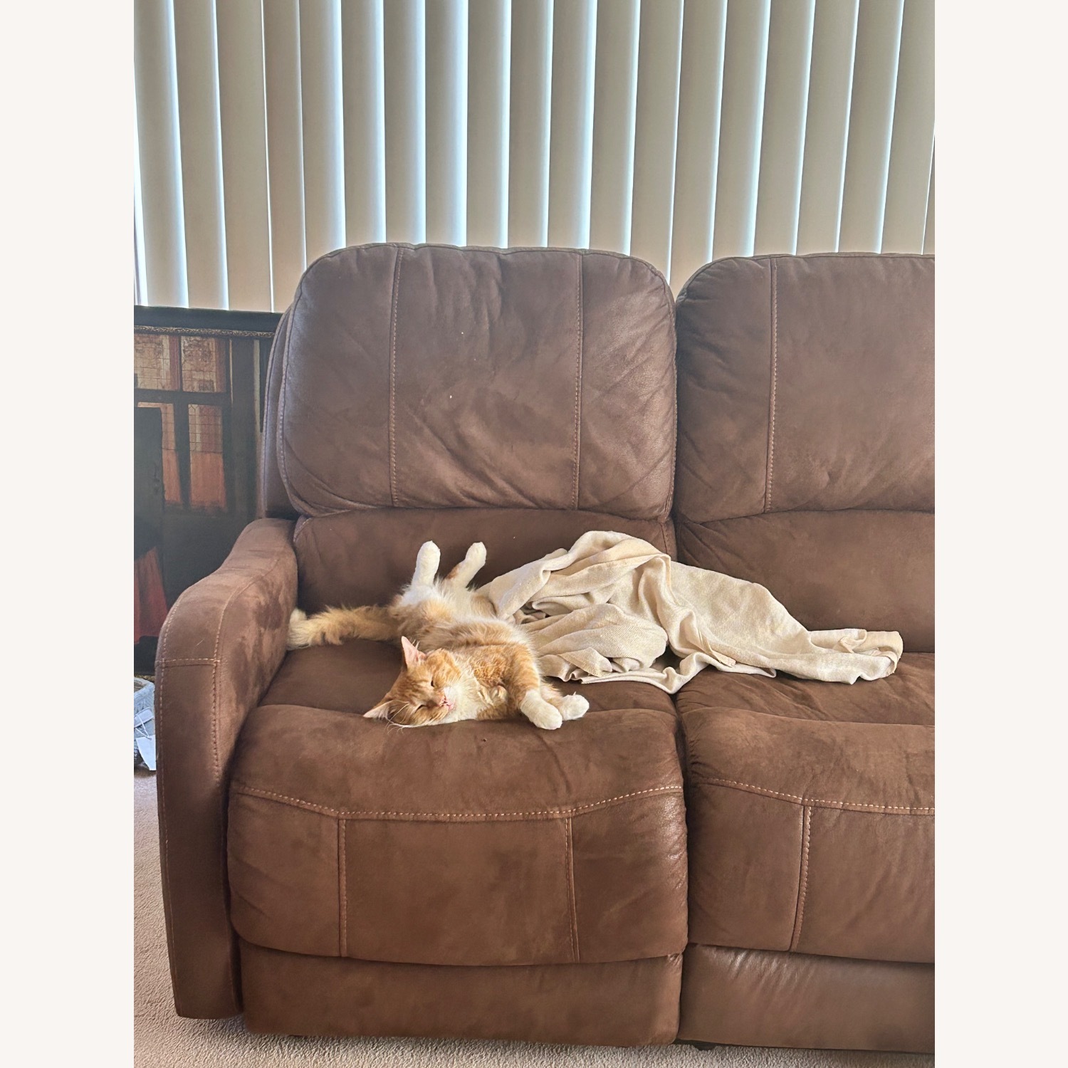 Faux Leather Recliner 3 Seater - image-2