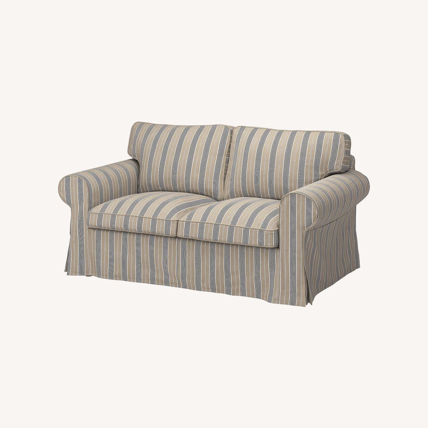 IKEA Blue/White Fabric Full Size Sofa Bed - image-0