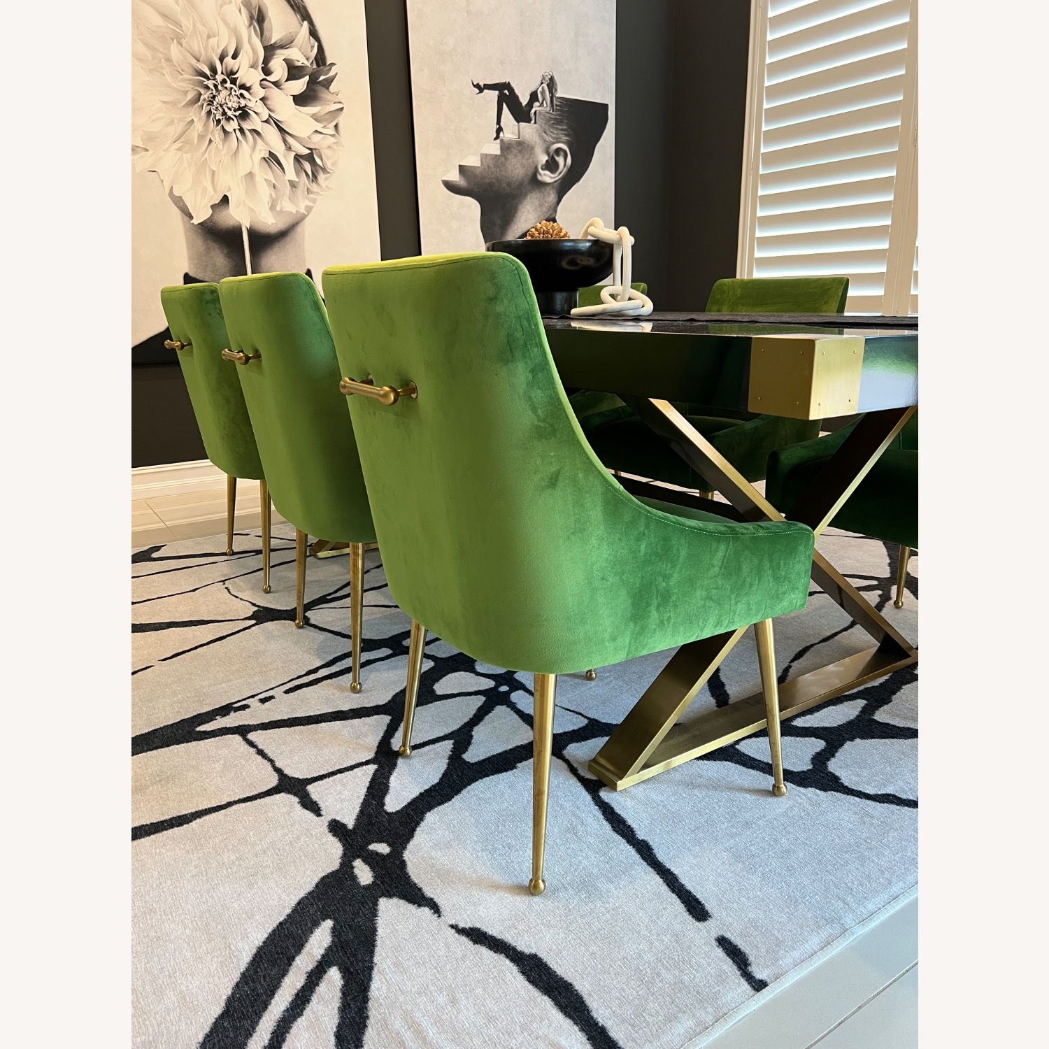 Beatrix Green Velvet Dining Chair - image-2