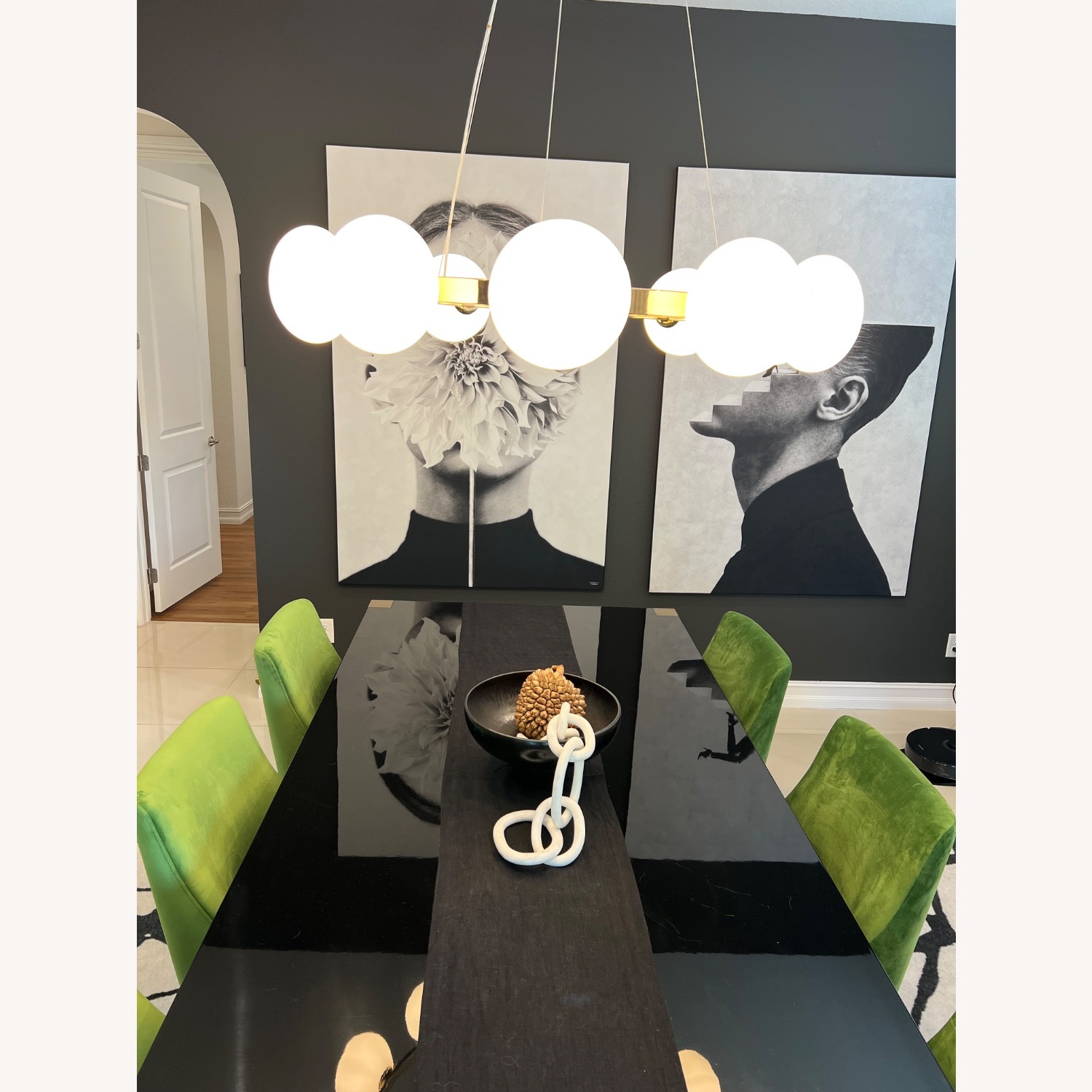 Beatrix Green Velvet Dining Chair - image-6