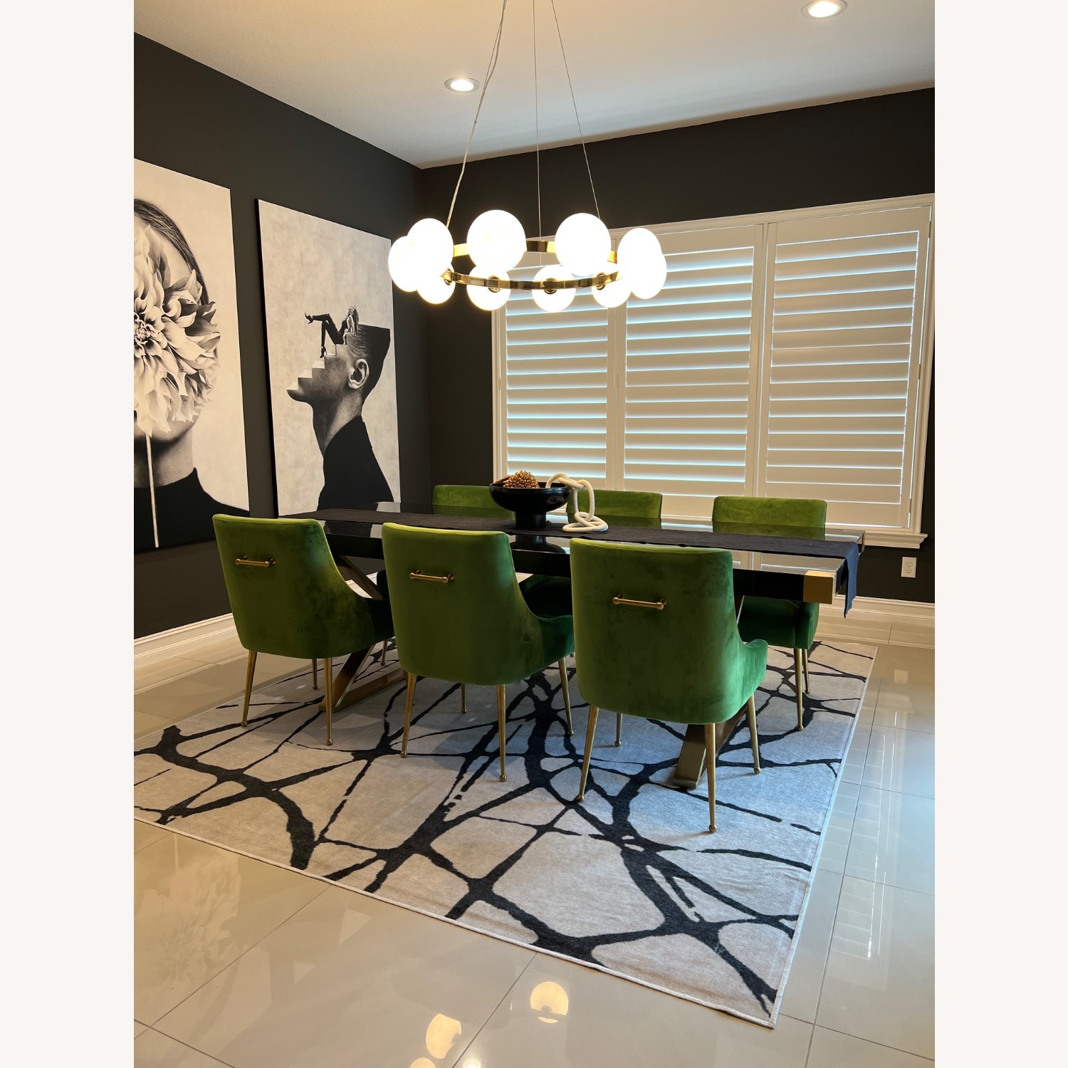 Beatrix Green Velvet Dining Chair - image-1