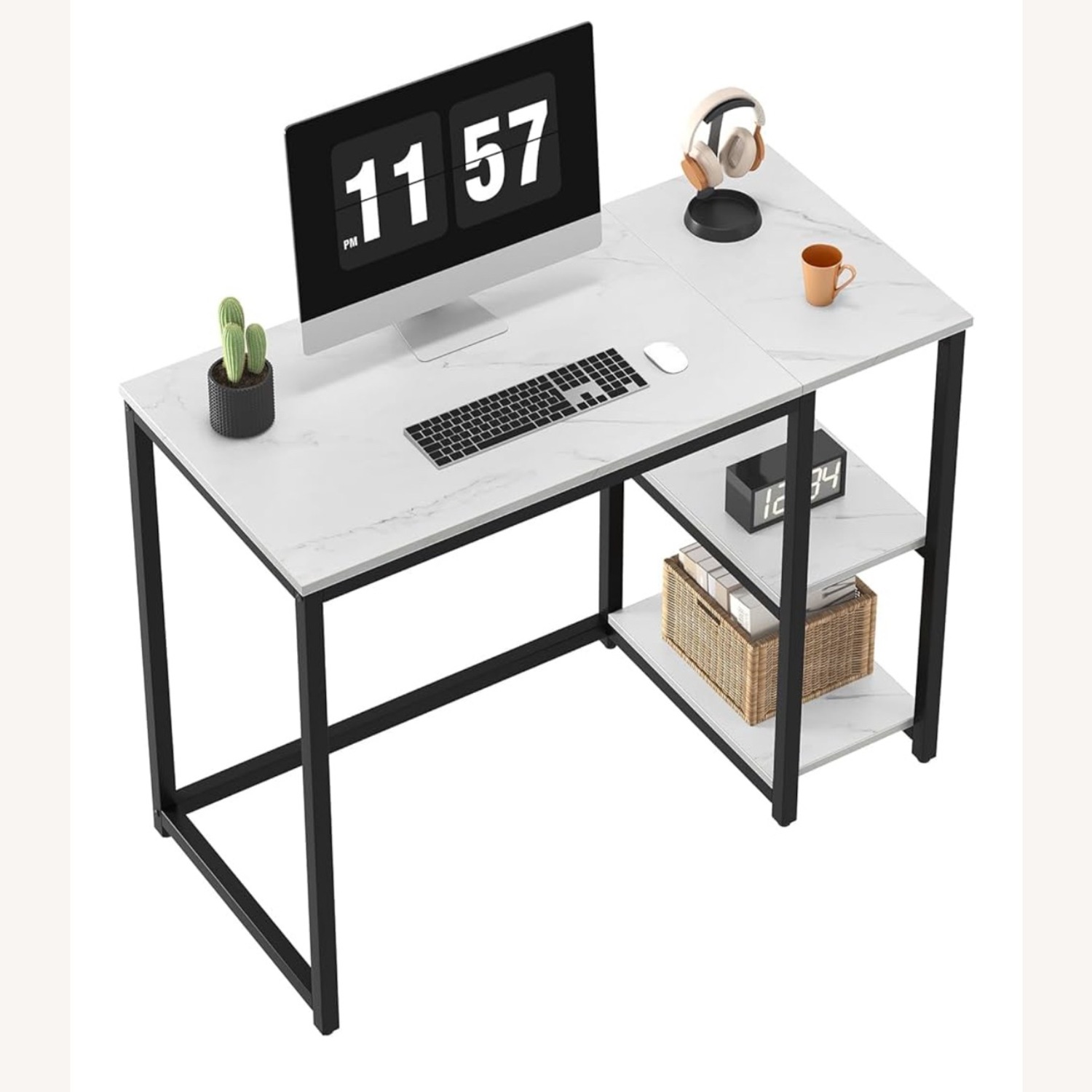 Computer Desk - White Marble - image-2