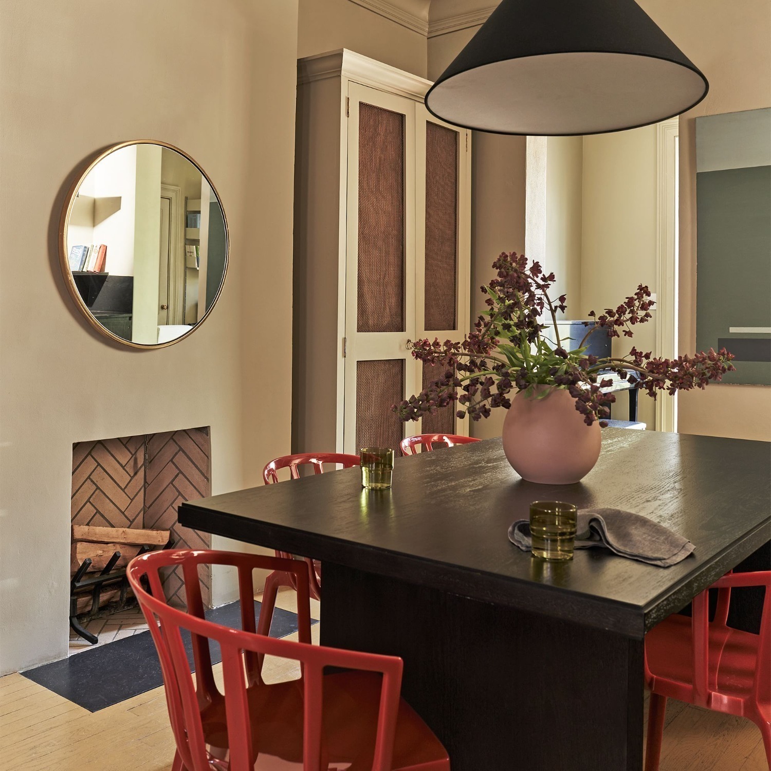 West Elm Gold Metal Frame Round Mirror (48") - image-3