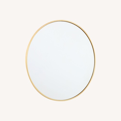 Used West Elm Gold Metal Frame Round Mirror (48") for sale on AptDeco