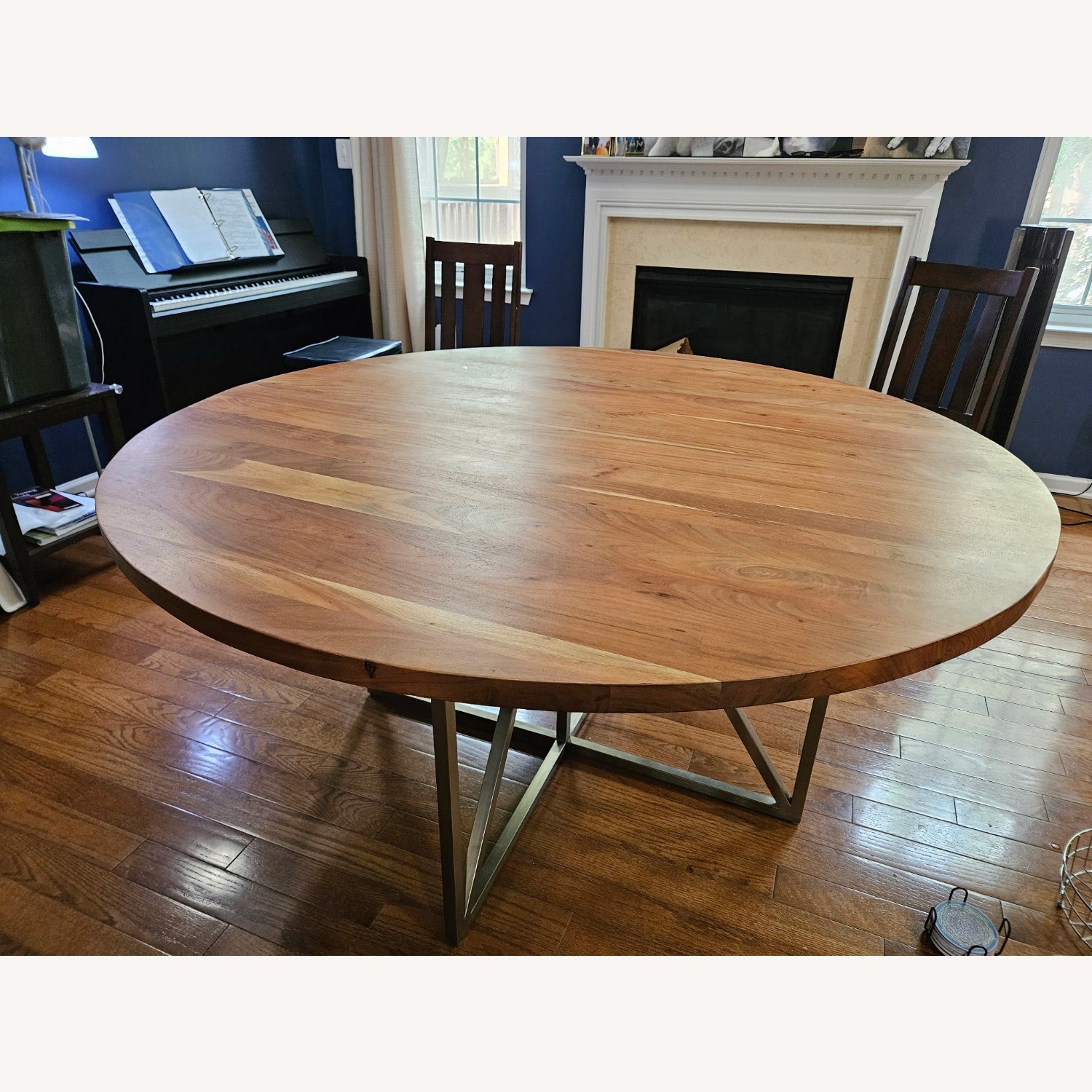 Crate & Barrel Hayes 60" Round Acacia Dining Table - image-1
