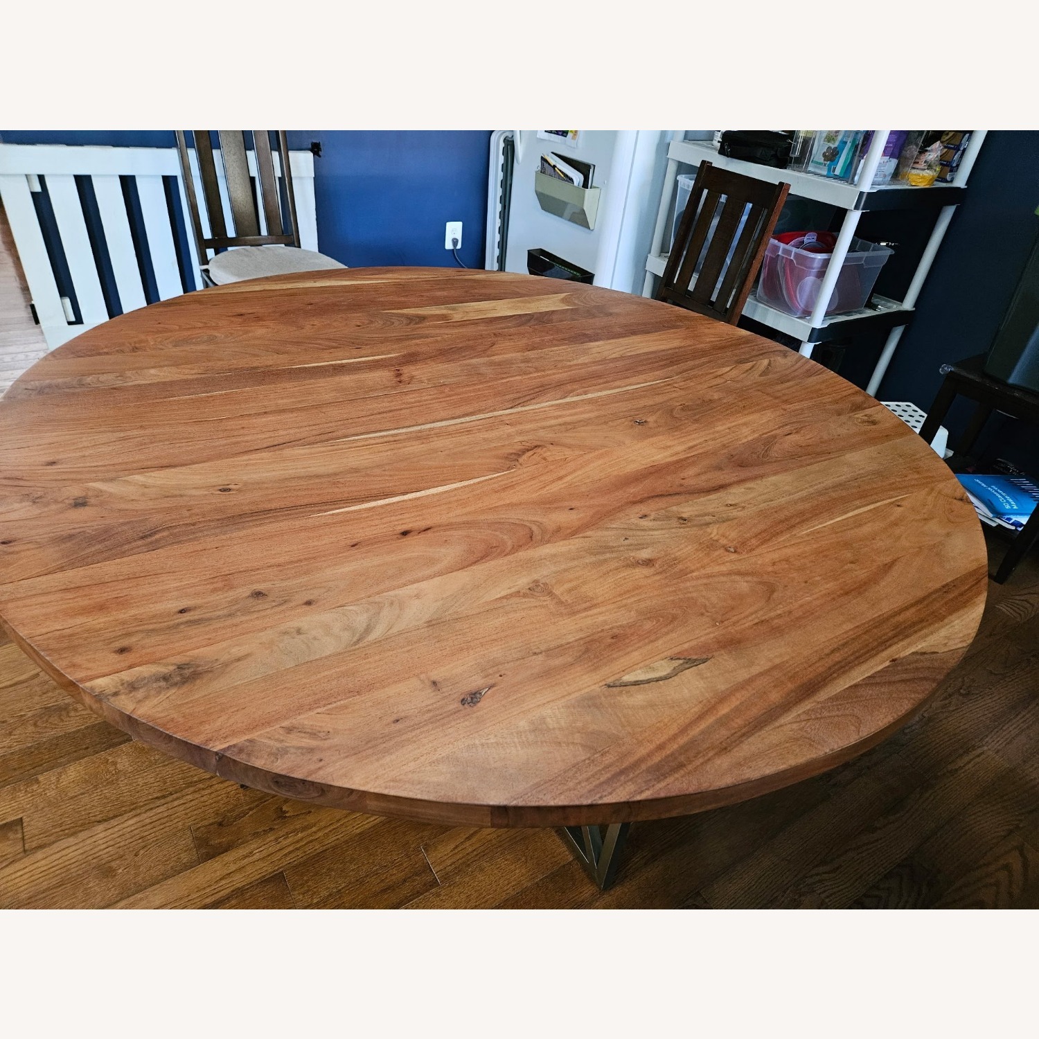 Crate & Barrel Hayes 60" Round Acacia Dining Table - image-5