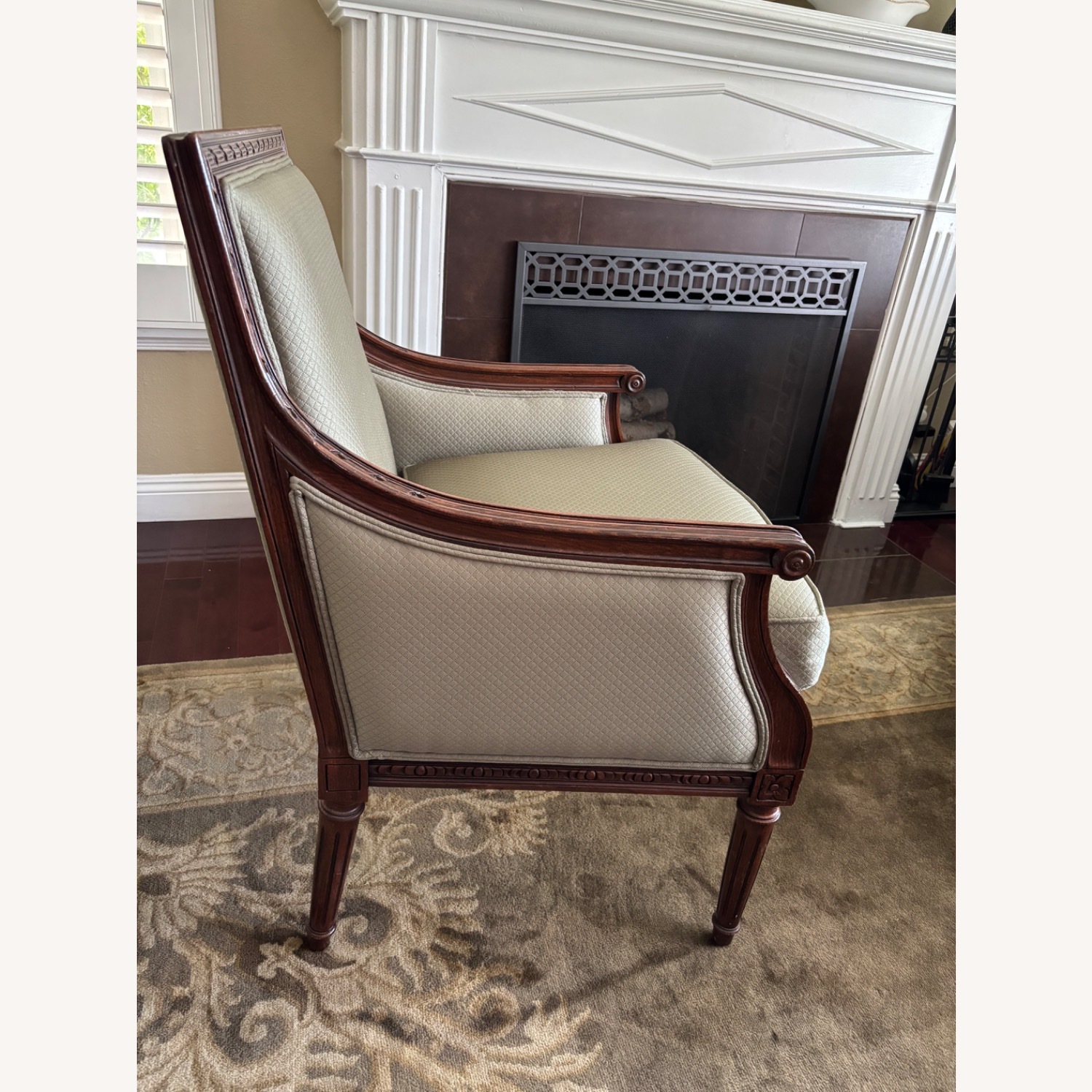 Two Ethan Allen Giselle Moss Green Chairs - image-2