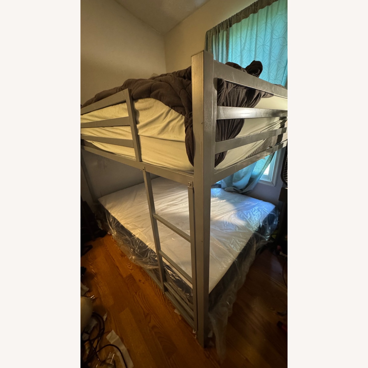 DHP Miles Metal Full/Full Bunk Bed, Silver - image-1