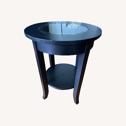 Used 3-Piece Wood Coffee & Side Table Set– Glass Tops for sale on AptDeco