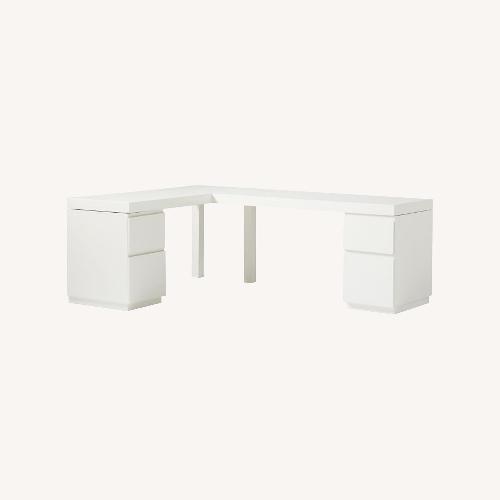 Used Parsons L-Shaped Desk & 2 File Cabinet Set for sale on AptDeco