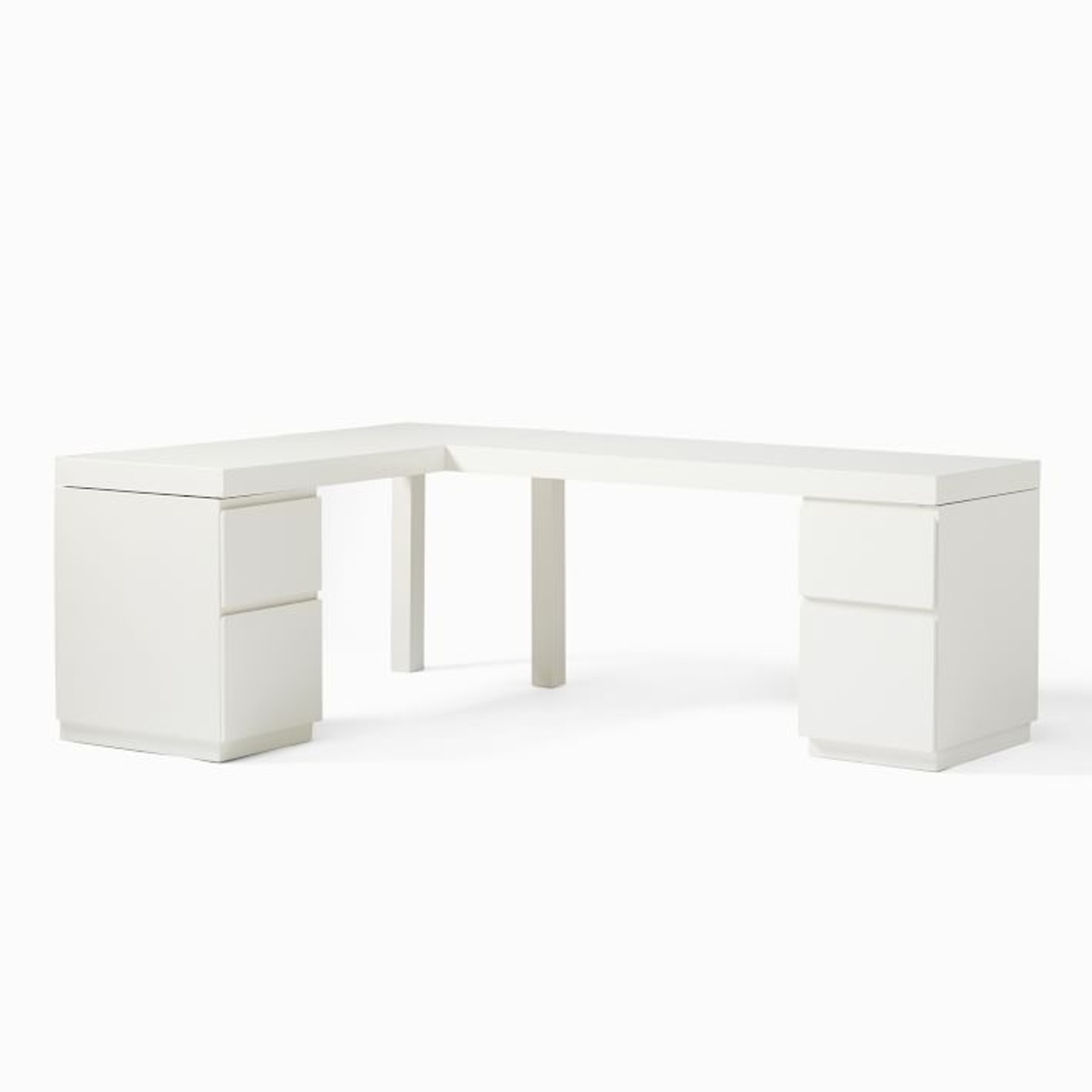 Parsons L-Shaped Desk & 2 File Cabinet Set - image-4