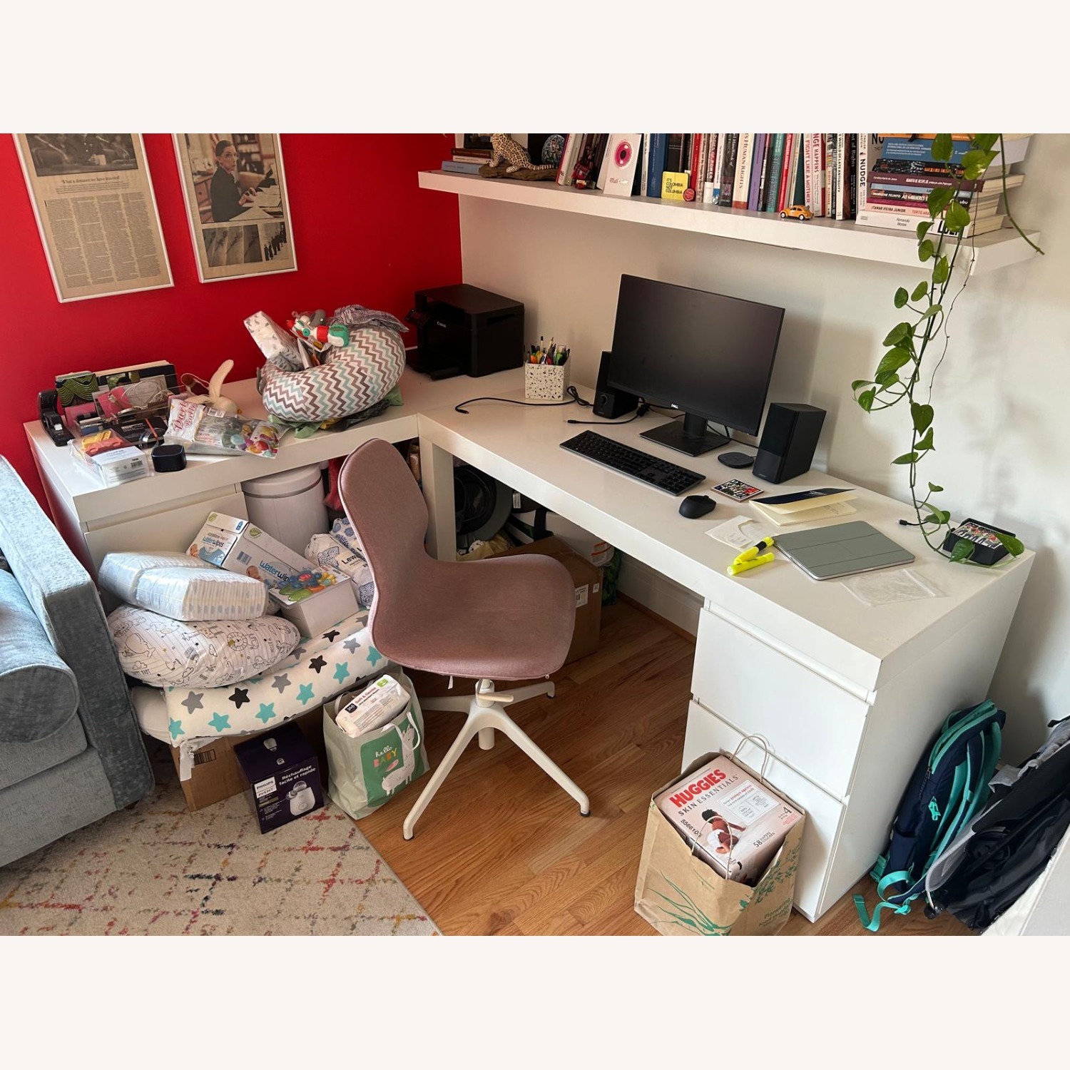 Parsons L-Shaped Desk & 2 File Cabinet Set - image-3