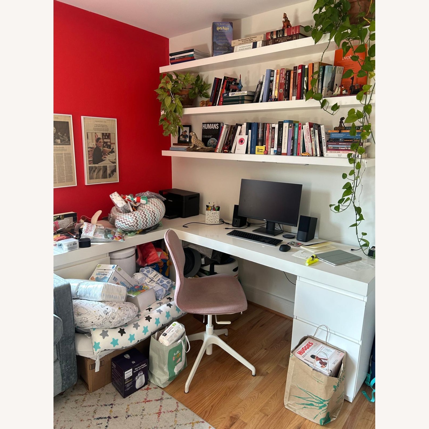 Parsons L-Shaped Desk & 2 File Cabinet Set - image-2