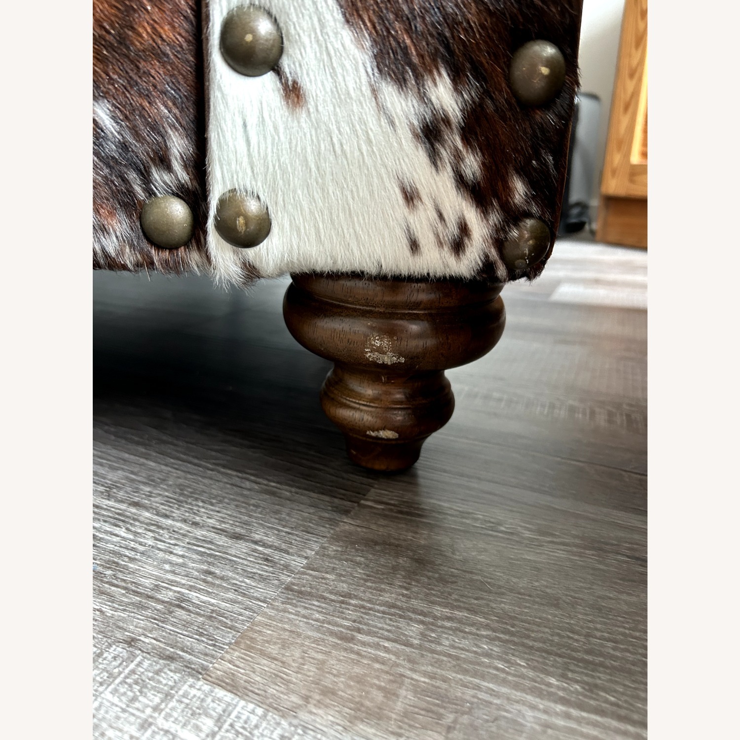 Cowtown Chair and Half plus Cowhide Medium Ottoman - image-6