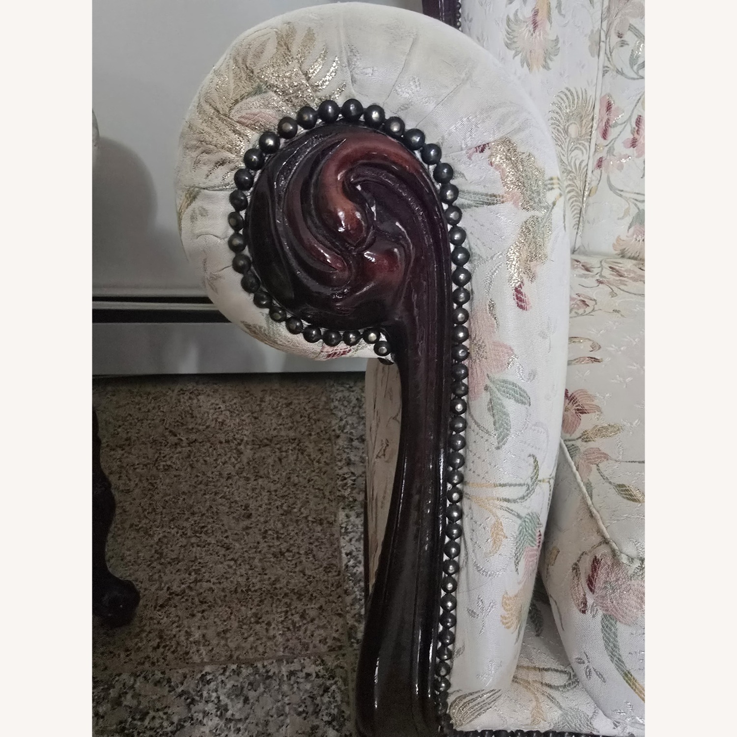 Charming Vintage Floral Loveseat - image-3