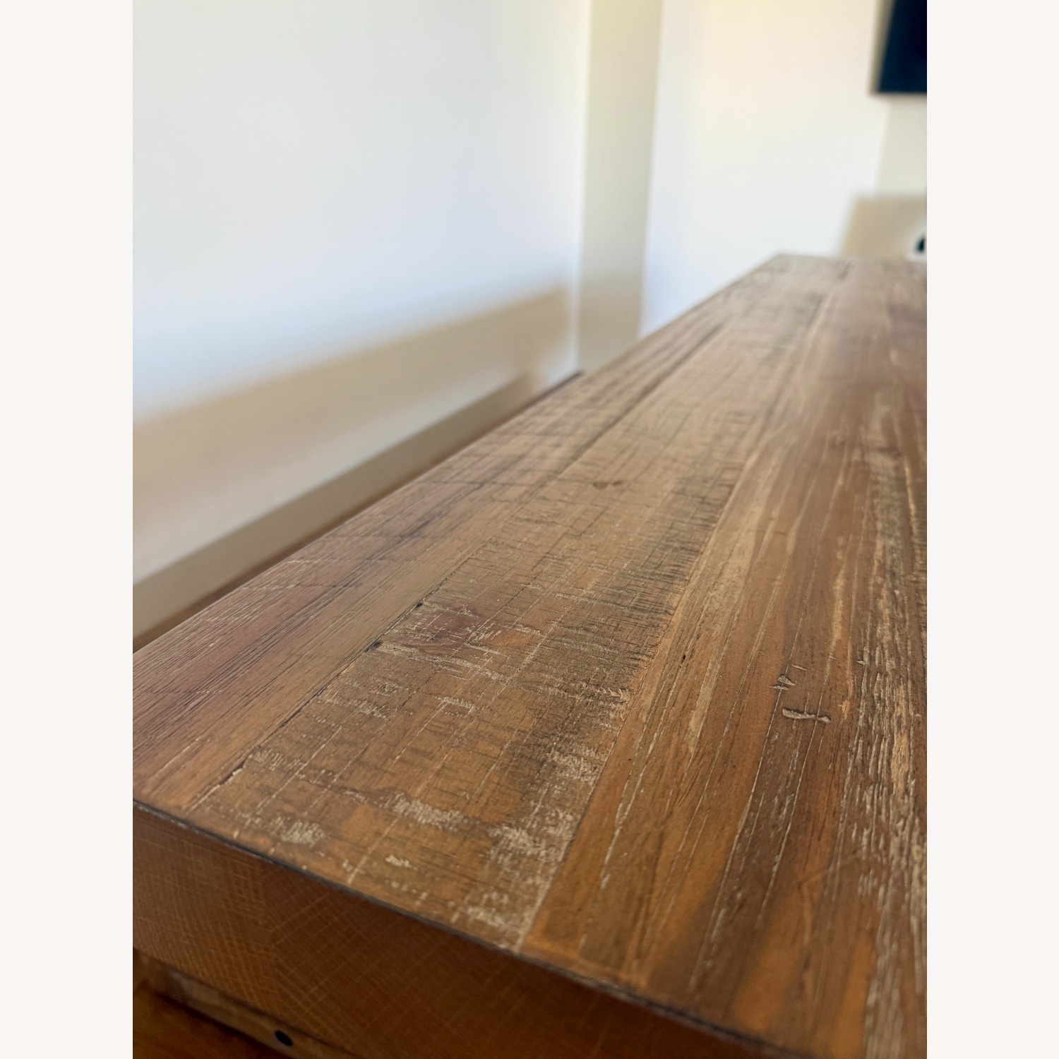 Solid Wood Dining Set W Bench & Brass Chairs  - image-3