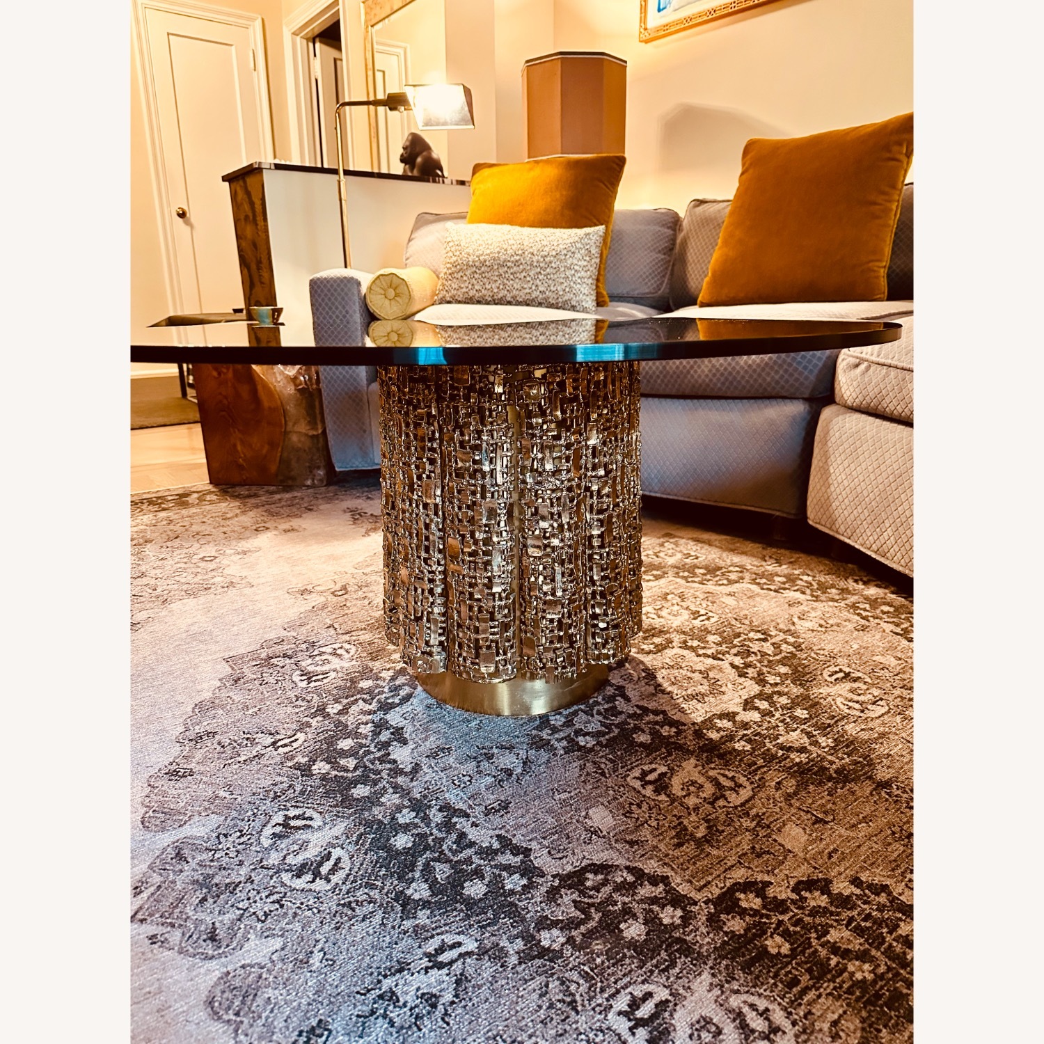 Elegant brass Mid Century Coffee Table - image-2