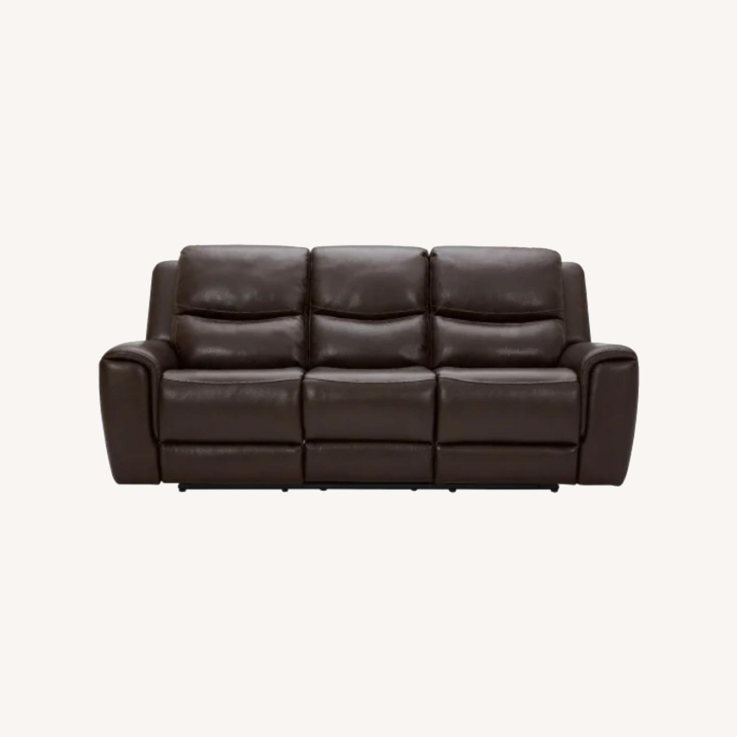 Power Recliner 3 Seater Leather Sofa - AptDeco