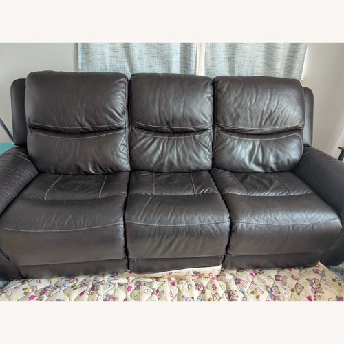 Used Power Recliner 3 Seater Leather Sofa for sale on AptDeco