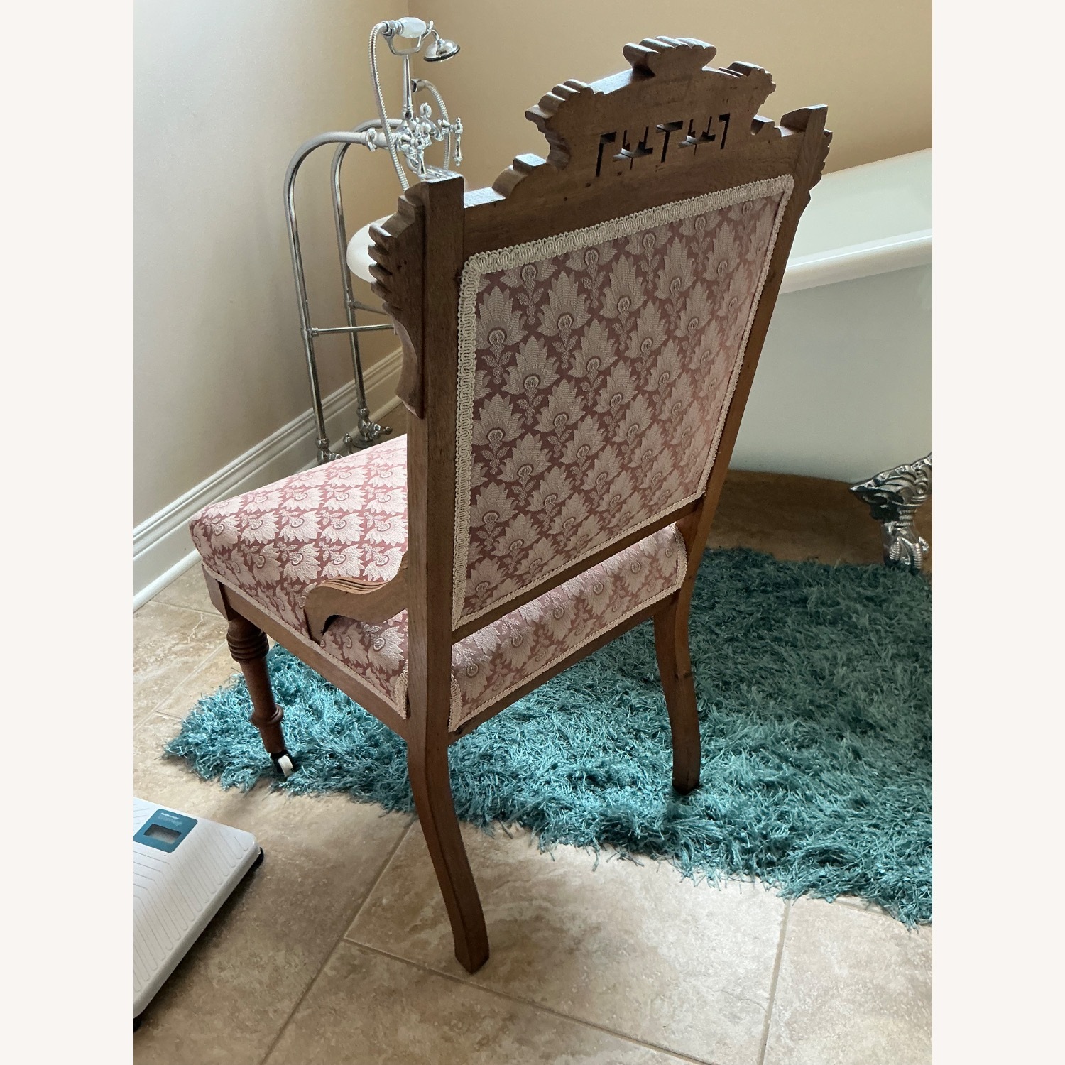 Antique East Lake Ladies Desk Chair with Castors - image-2